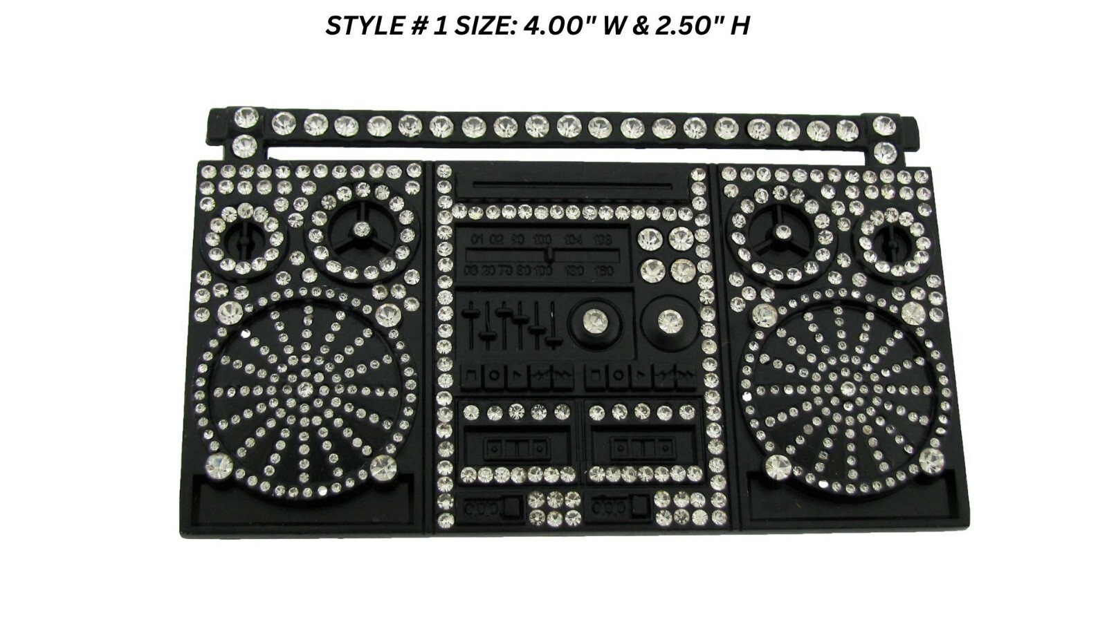 Retro Boom Box Belt Buckle Blaster Radio Dj Ghetto Music Old school Silver Metal