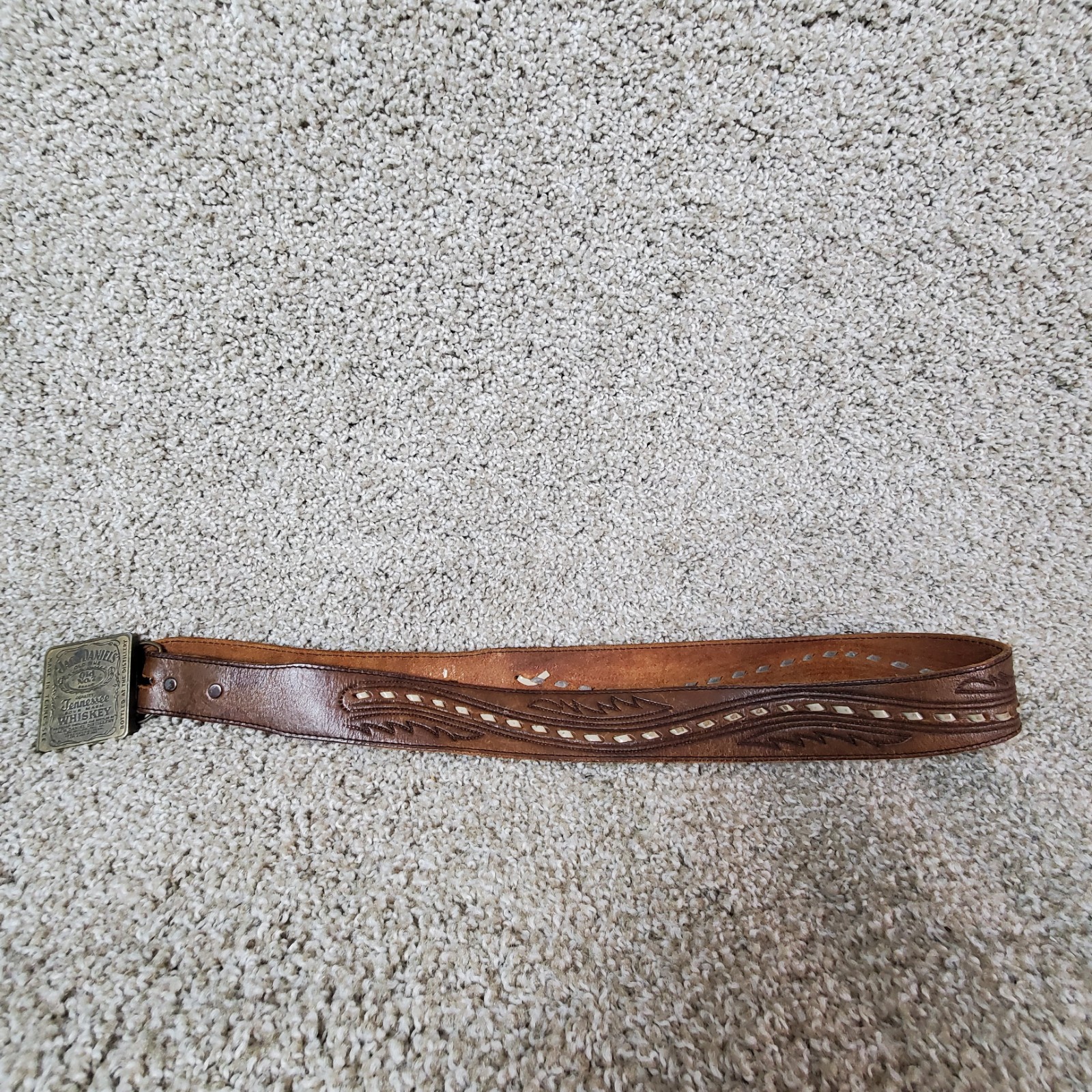 Jack Daniel&rsquo;s Old Time Old No. 7 Textan Belt Size 38 Brass Buckle
