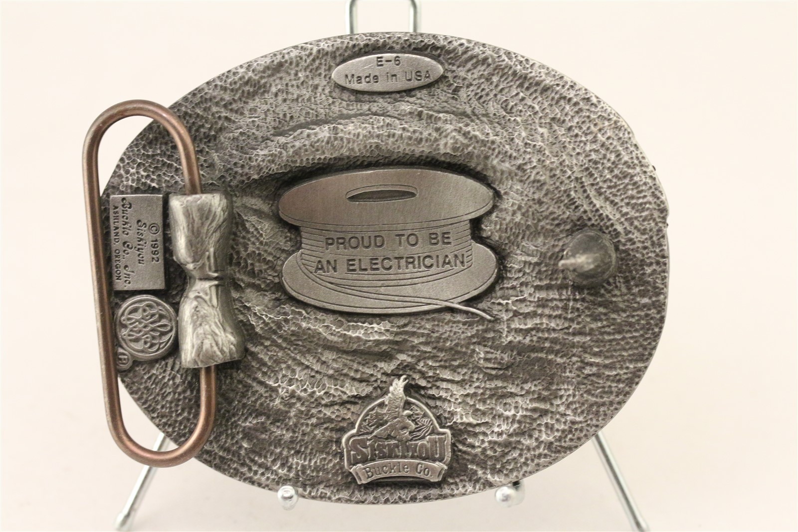 1992 Siskiyou Belt Buckle Co Electrician Buckle Never Used