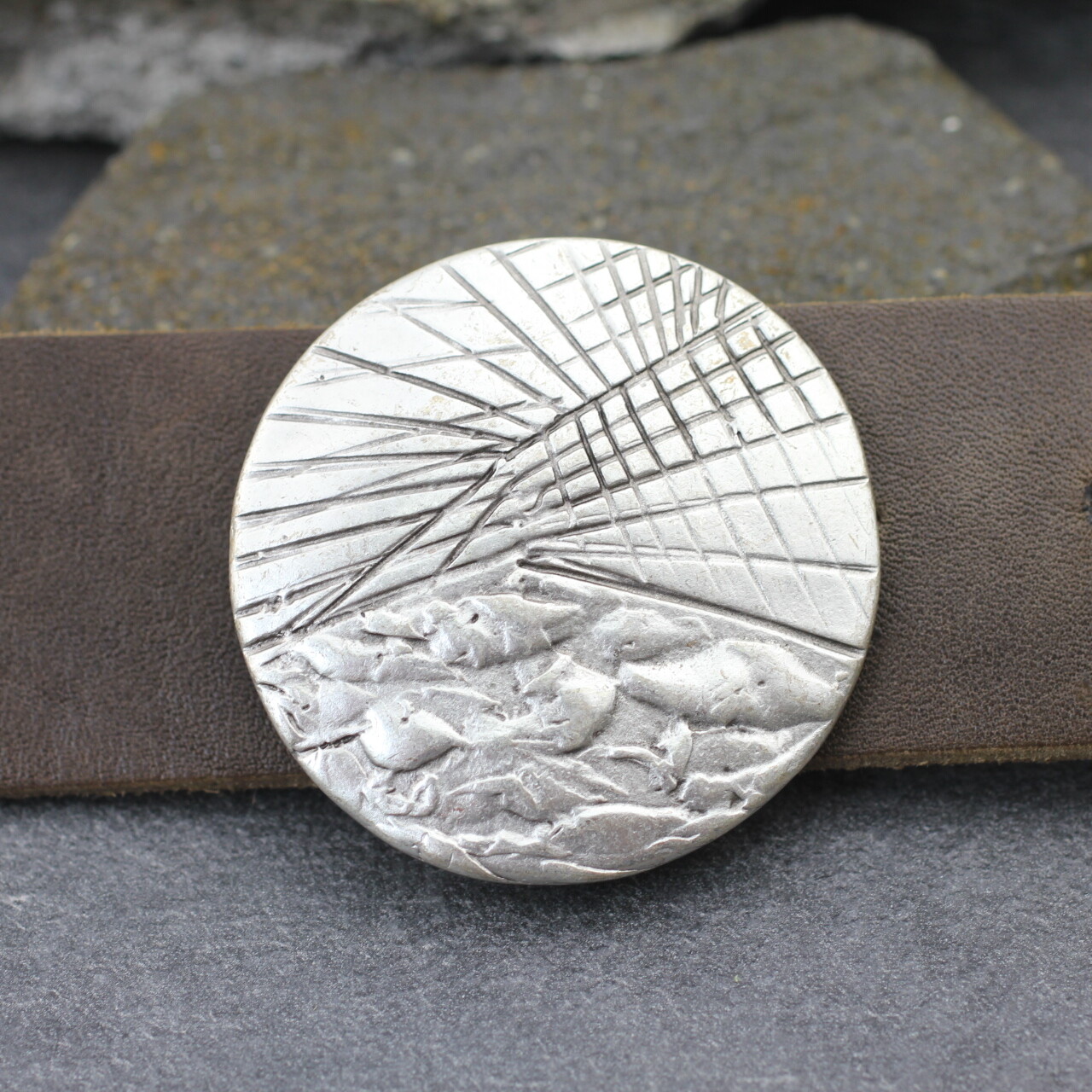 Round graphic belt buckle silver buckle removable buckle removable belt up to 4 cm