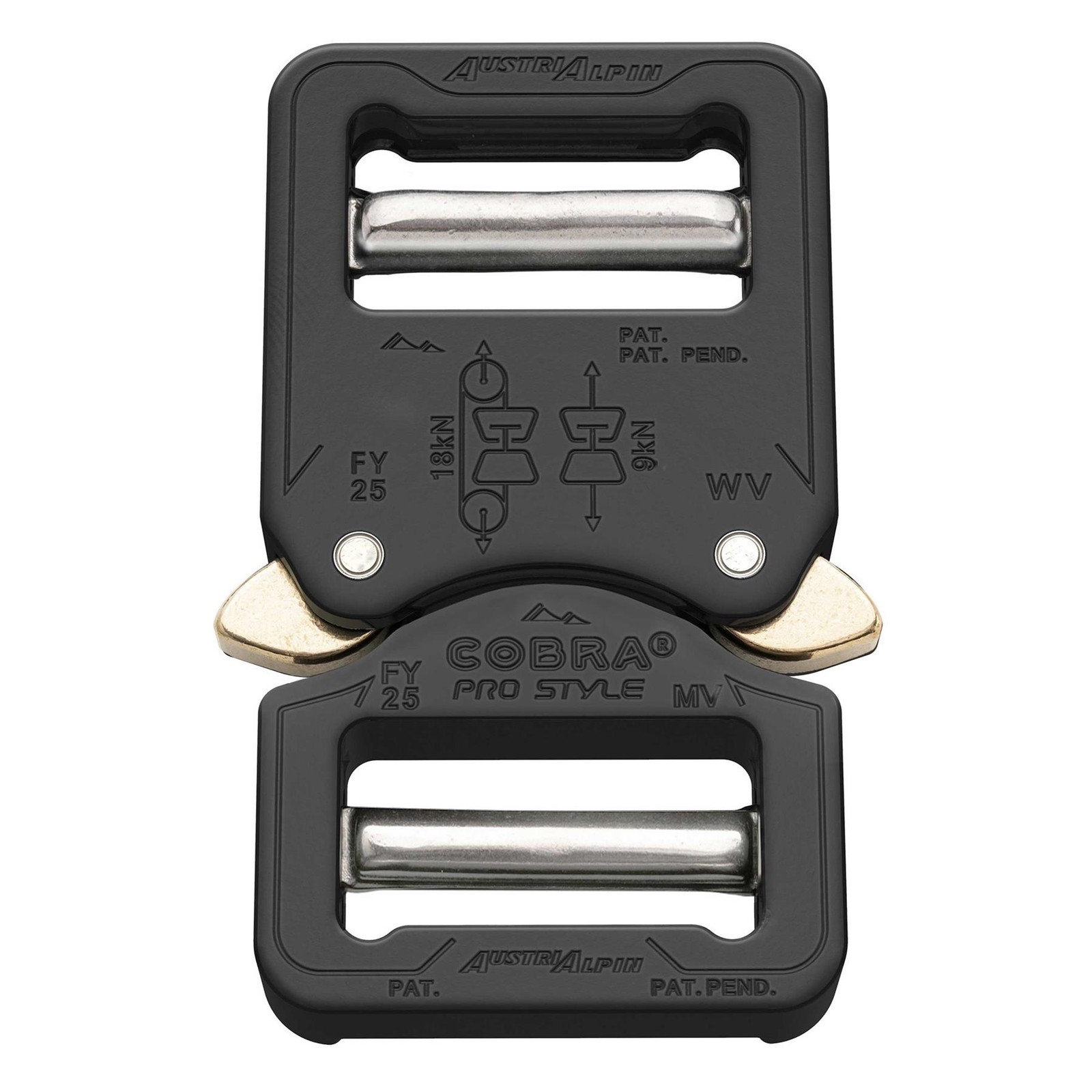 COBRA PRO STYLE Belt Buckle 25mm Quick Release Heavy Duty Aluminium Black