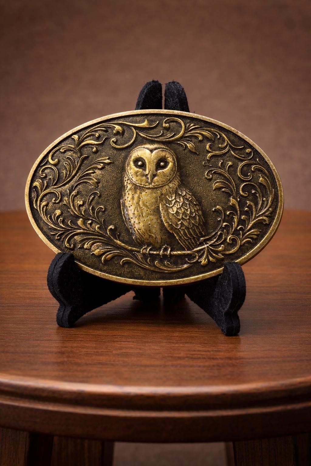 Owl Belt Buckle Western Style Bird Lover Barn Owl Cowboy Fashion Accessory
