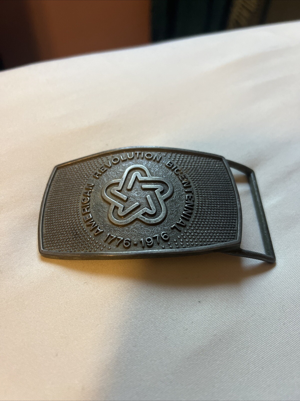 American Revolution Bicentennial Commemorative Brass Belt Buckle 1776-1976