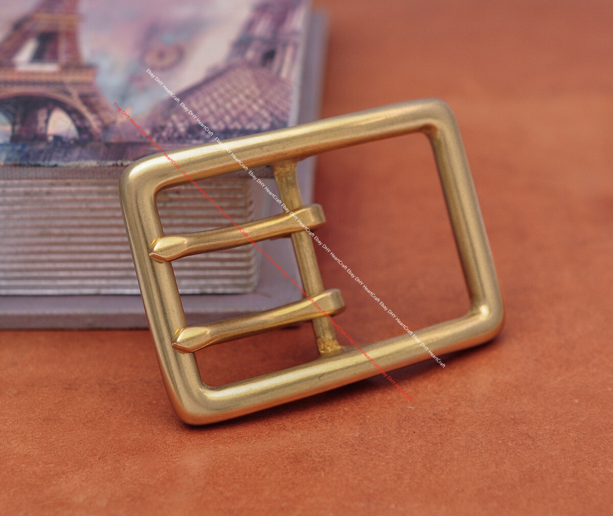 BIG HEAVY DUTY SOLID BRASS MIDDLE BAR DOUBLE PIN BELT BUCKLE LEATHERCRAFT BUCKLE