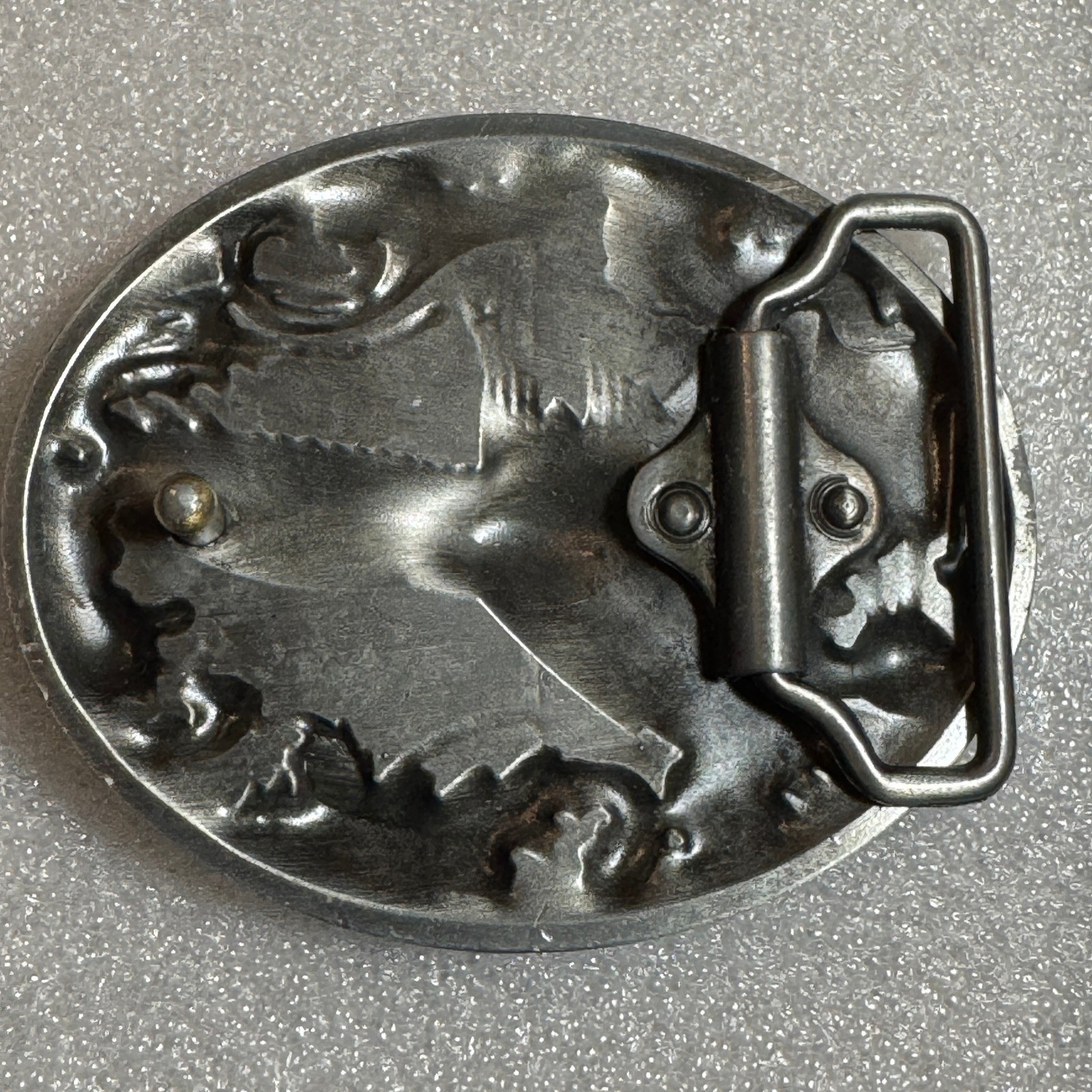 Yellowstone National Park Moose Belt Buckle Collectible Metal Silver Tone