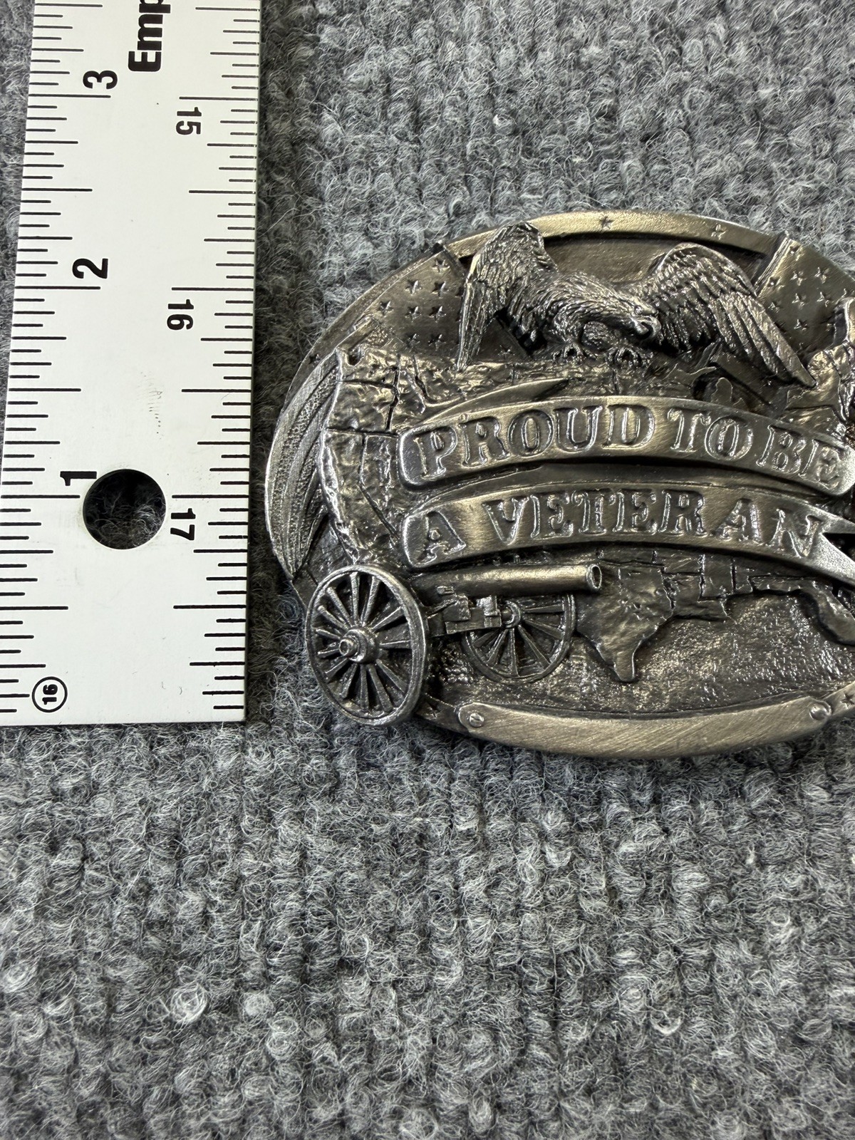 Proud to be an Veteran vintage buckle- 1983-Preowned Bergamot Brass Works