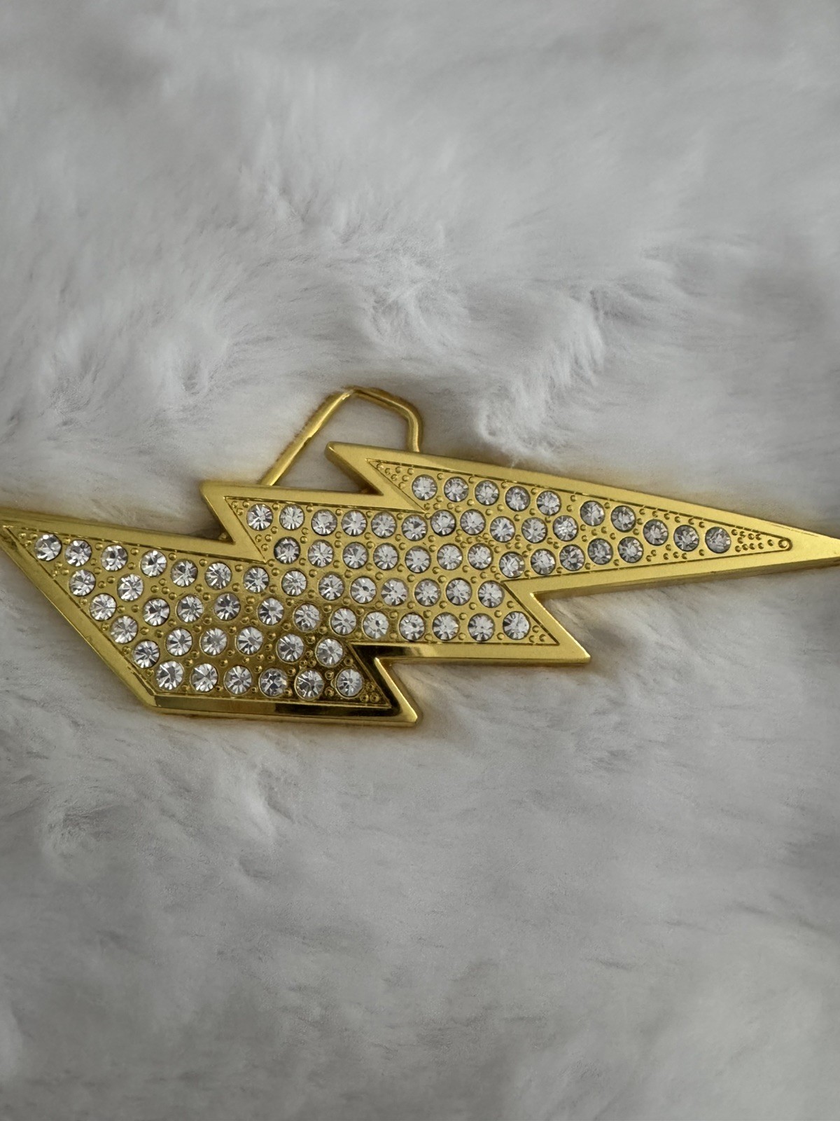 New Men’s Lightning Bult Studded Rhinestone Belt Buckle New