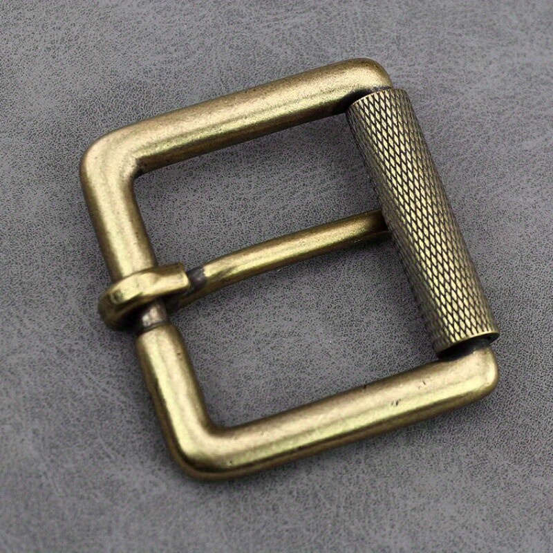 Mens Replacement Brass Roller Buckle Heavy Duty Single Prong Belt Buckle
