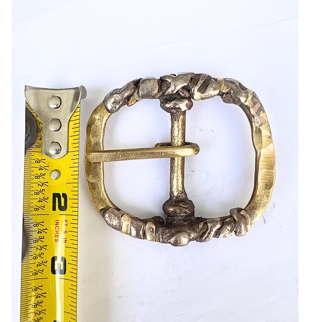Handmade Solid Brass Belt Buckle USA | 1.5&Prime; Retro Artisan Buckle Men & Women