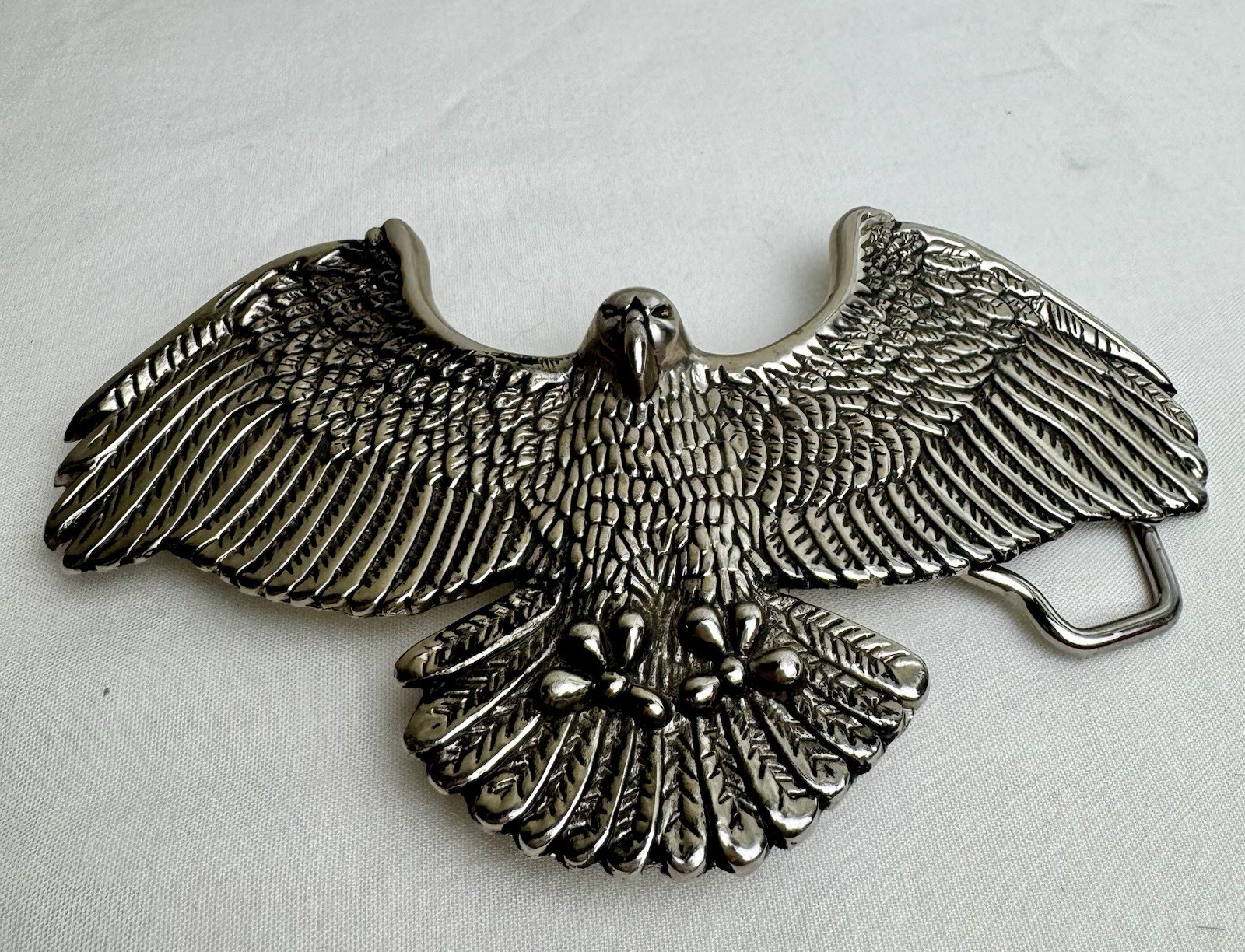 Classico Italia A136 Silver Eagle Belt Buckle Made in Italy Vintage Western 5in