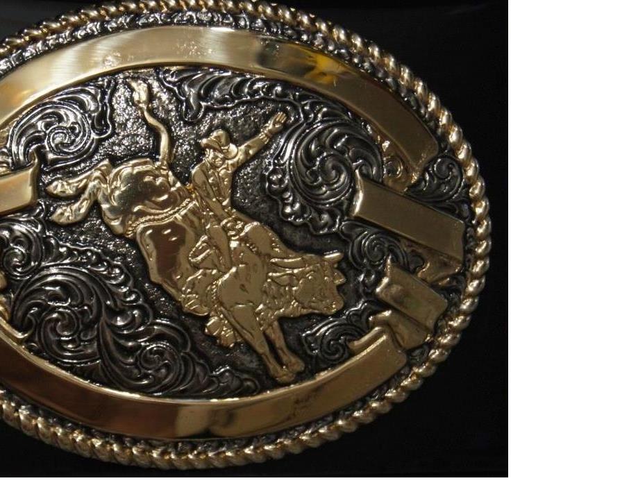 Crumrine Western Oval BULL RIDER Belt Buckle c02160