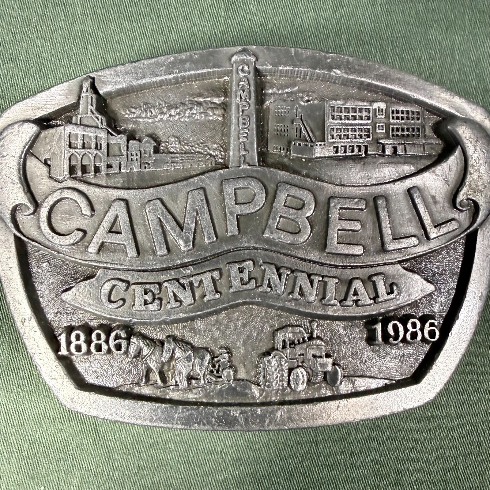 Campbell Nebraska Centennial Belt Buckle 1886–1986 Ltd Ed 200/500 Vintage