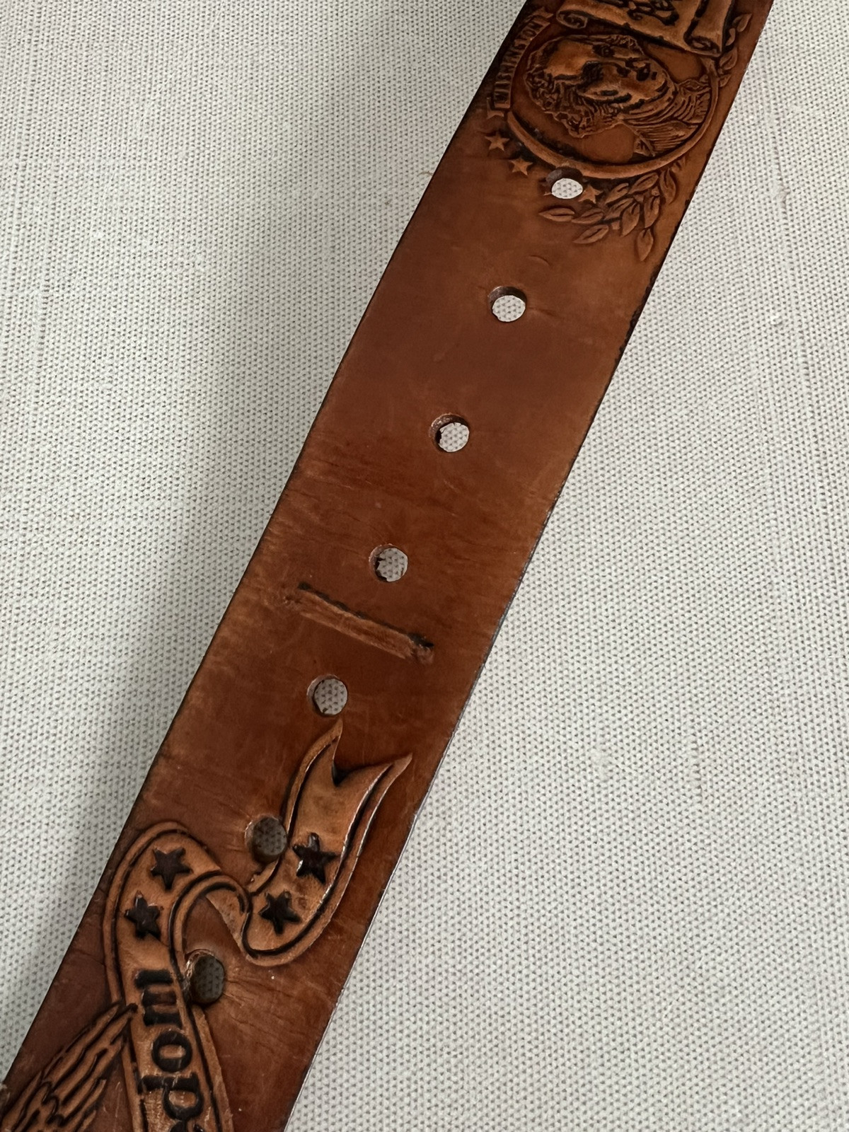 USA commerative 200th anniversary leather belt & buckle, Sz M 34-36, America!