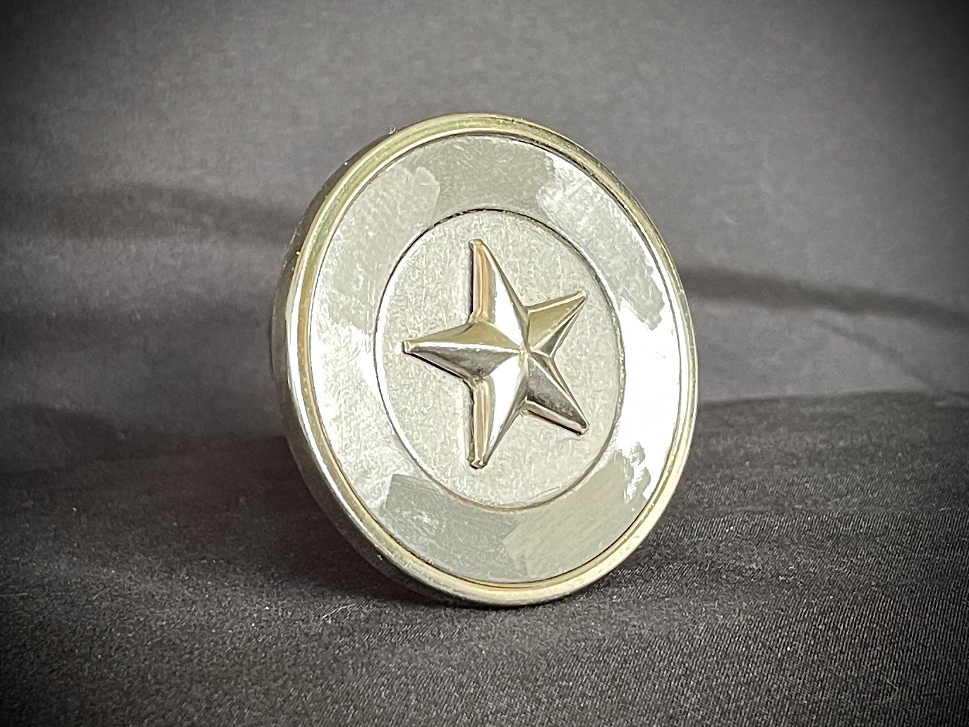 “Five Point Relic” Belt Buckle 2.5” Round Handmade Star OOAK Darren McNees