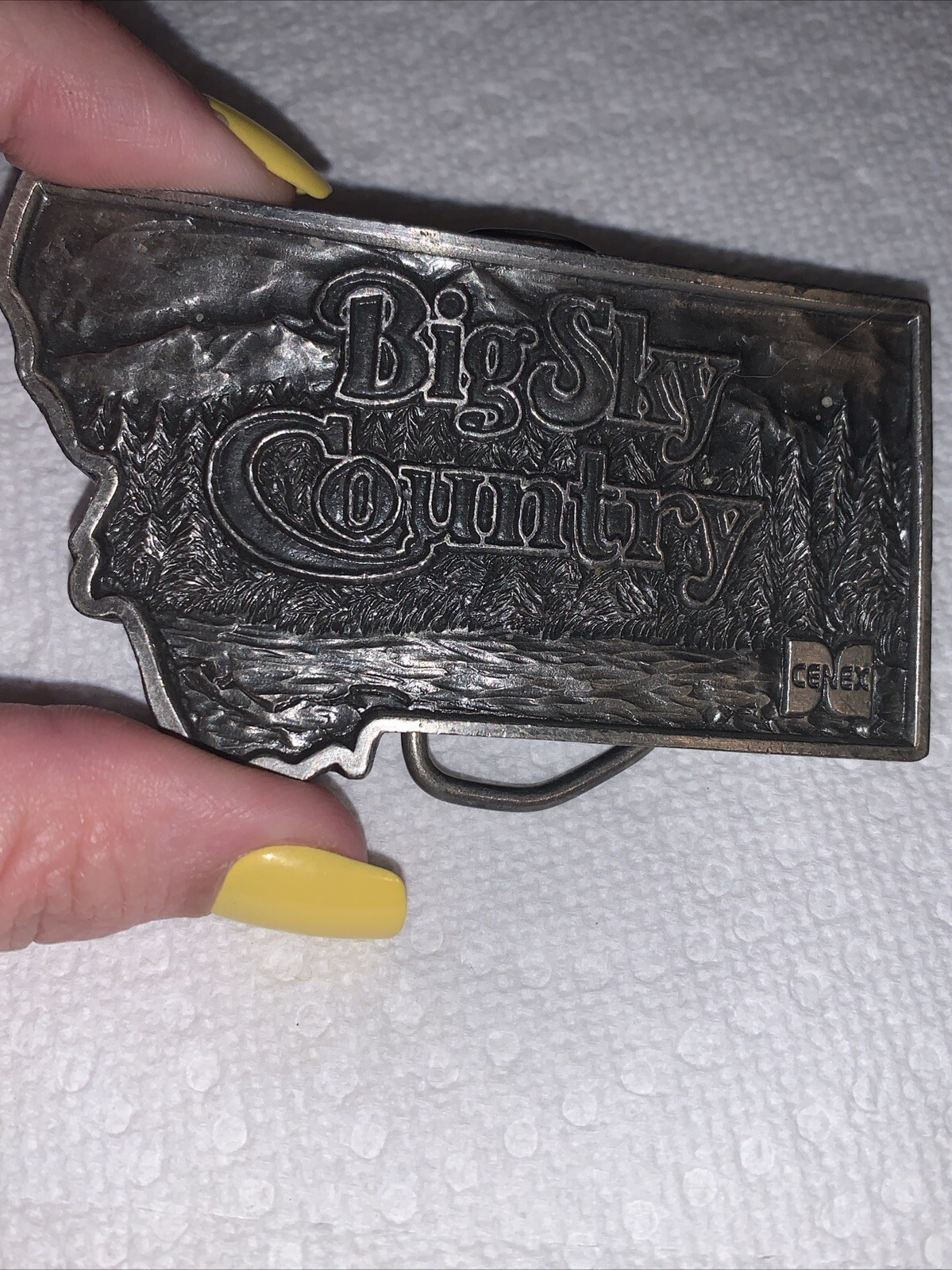 Big Sky Country Cenex 1976 Bergamot Brass Works shaped like Montana Oil Ad