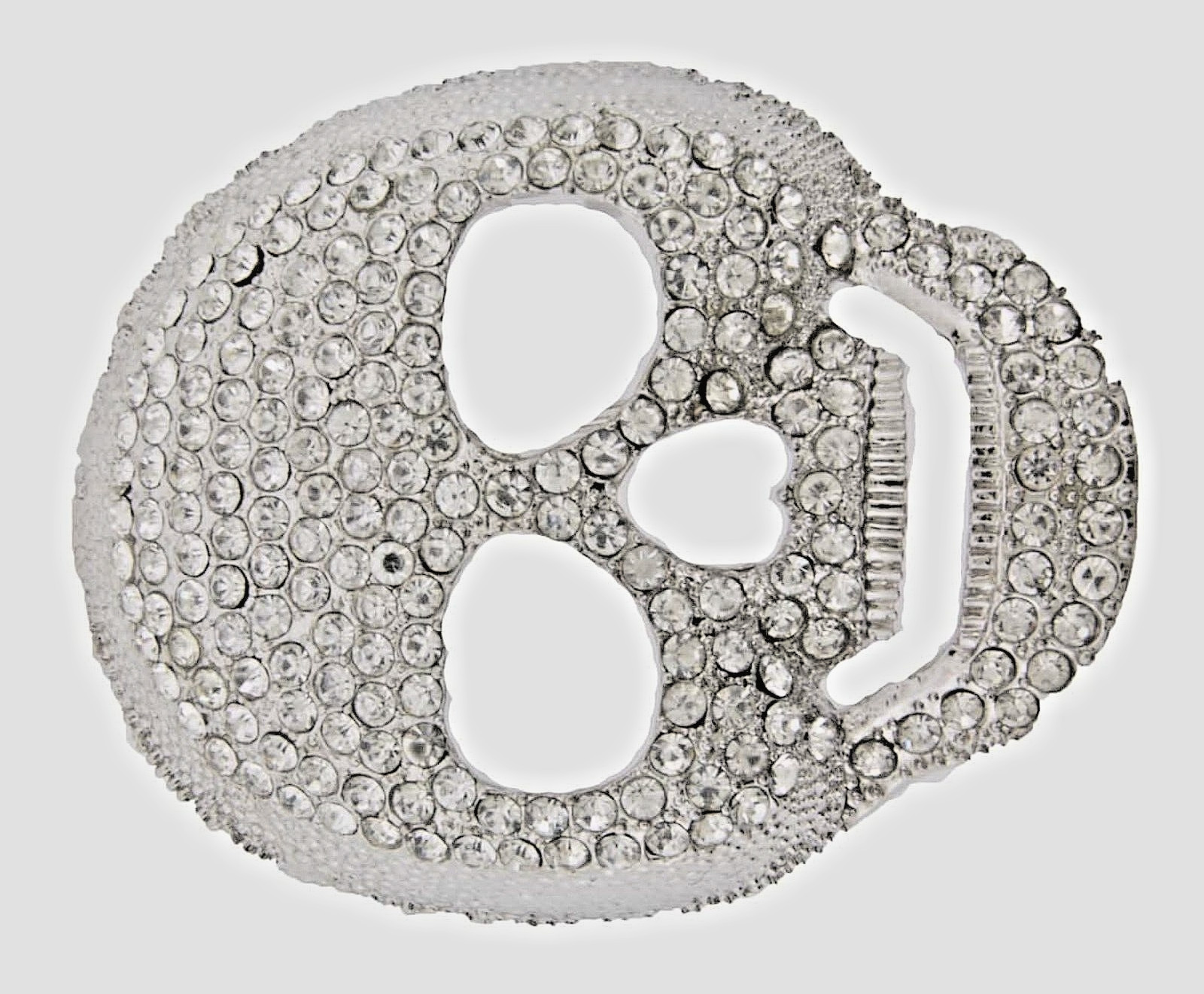 Skull Belt Buckles Men Women Rhinestones Vintage Silver Metal Pirate Skeleton