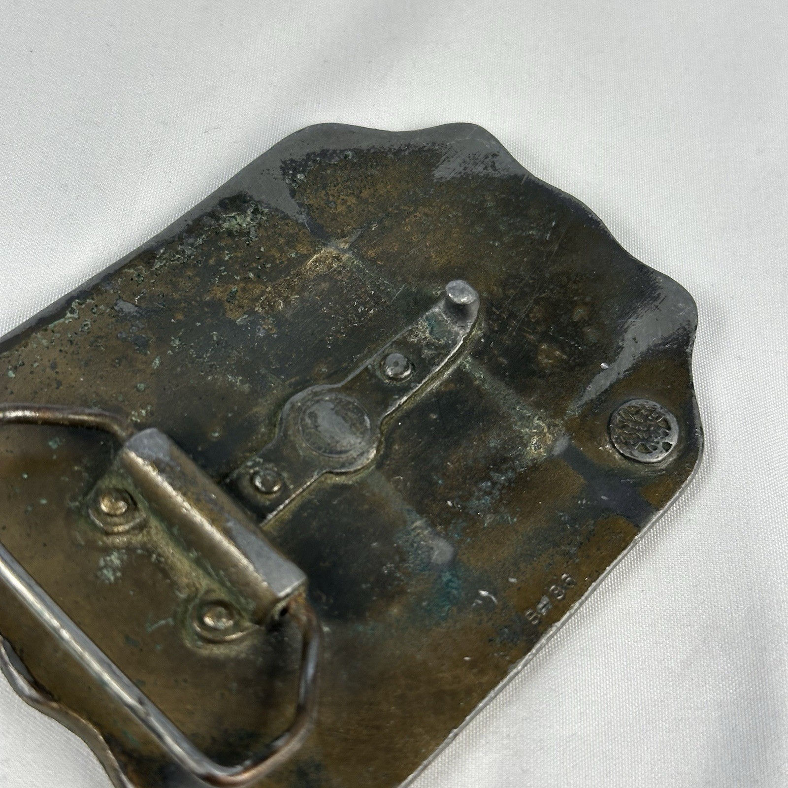 Vintage Bergamot Brass Works America’s Heroes Fire Dept Boston Brass Belt Buckle