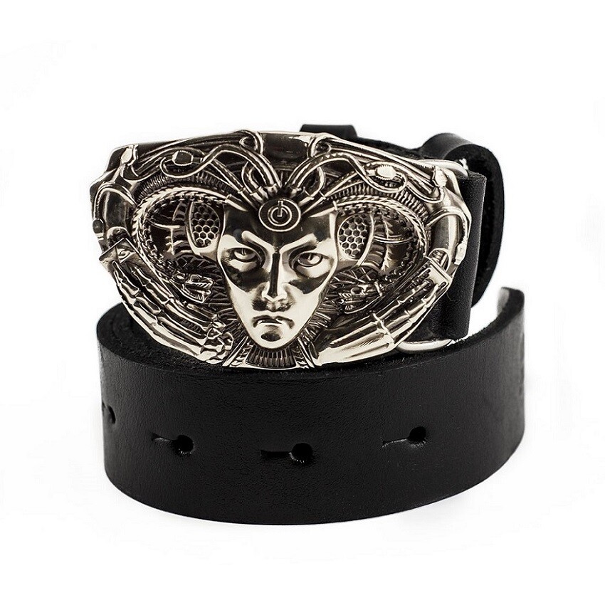 Medusa Gorgon 2.0 german silver belt buckle, German silver Medusa belt buckle