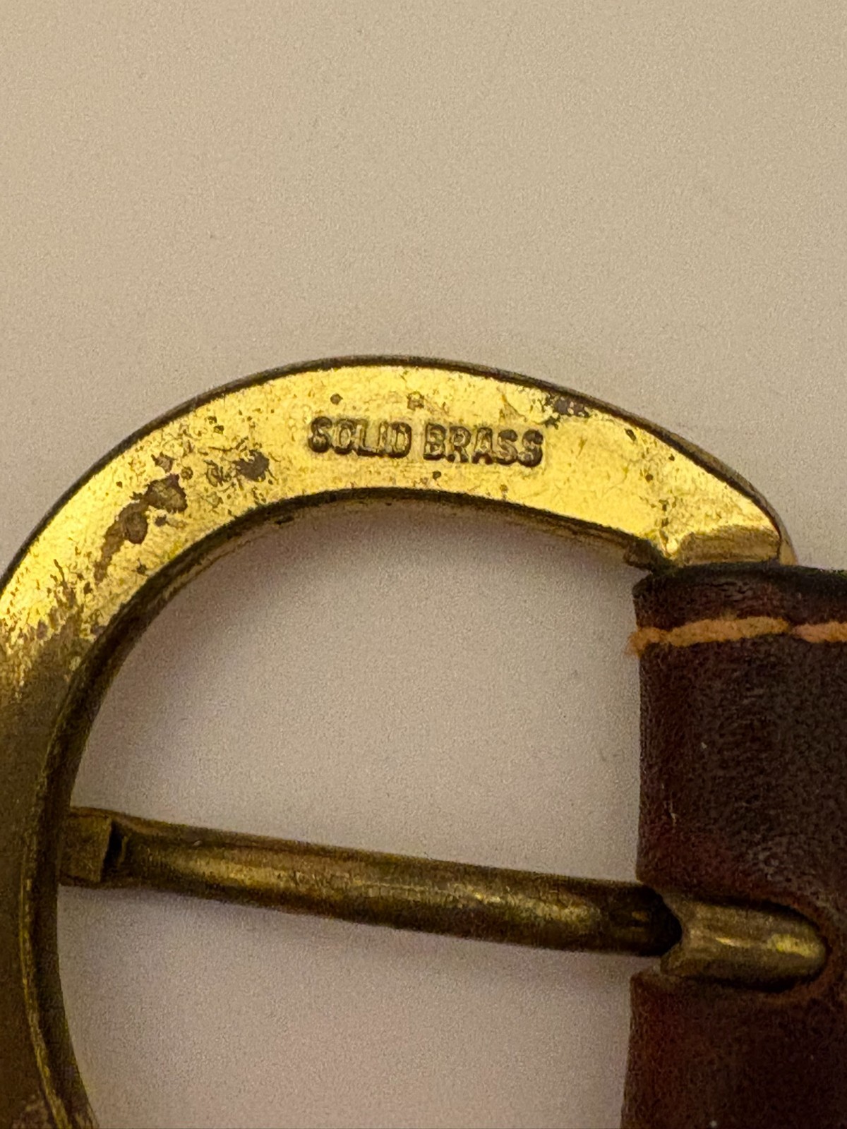 2 Vintage Brass Square & Oval Center Bar Pin Buckle for Belt Strap