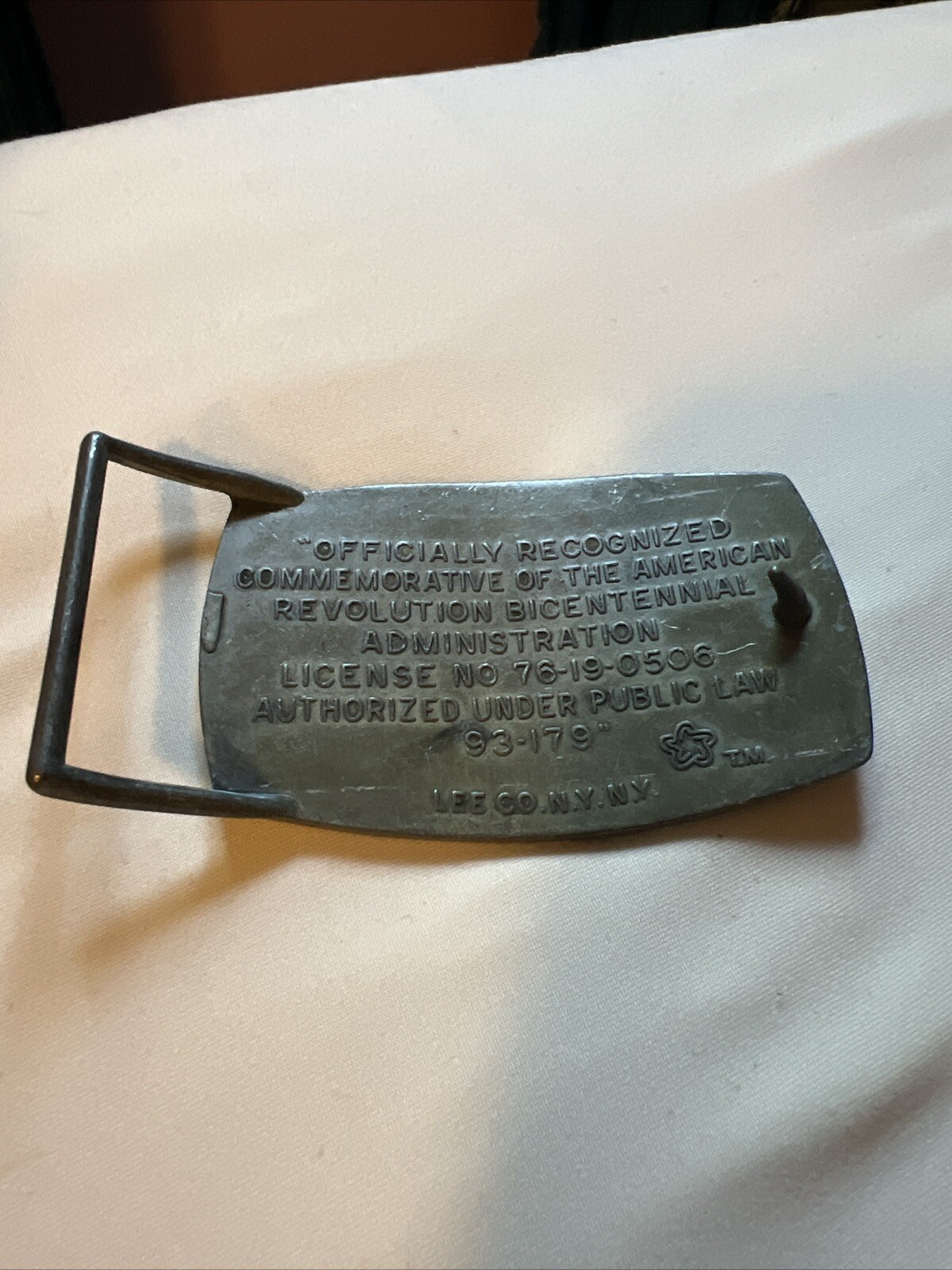 American Revolution Bicentennial Commemorative Brass Belt Buckle 1776-1976