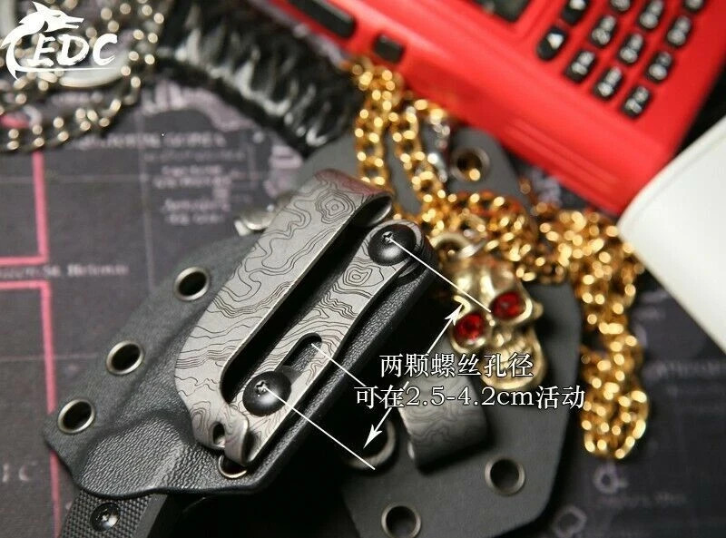 TC4 Titanium Alloy Belt Clip Kydex Plate Clip Pocket Clip Waist Clip Hook Buckle