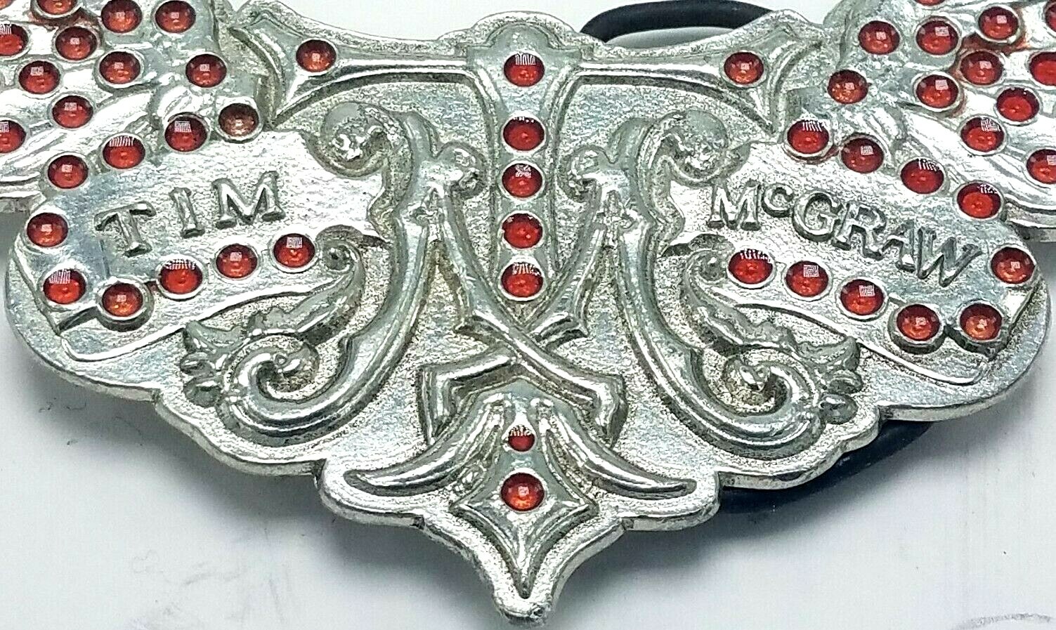Tim Mcgraw Wings Silver Metal Belt Buckle TM Initial Wings