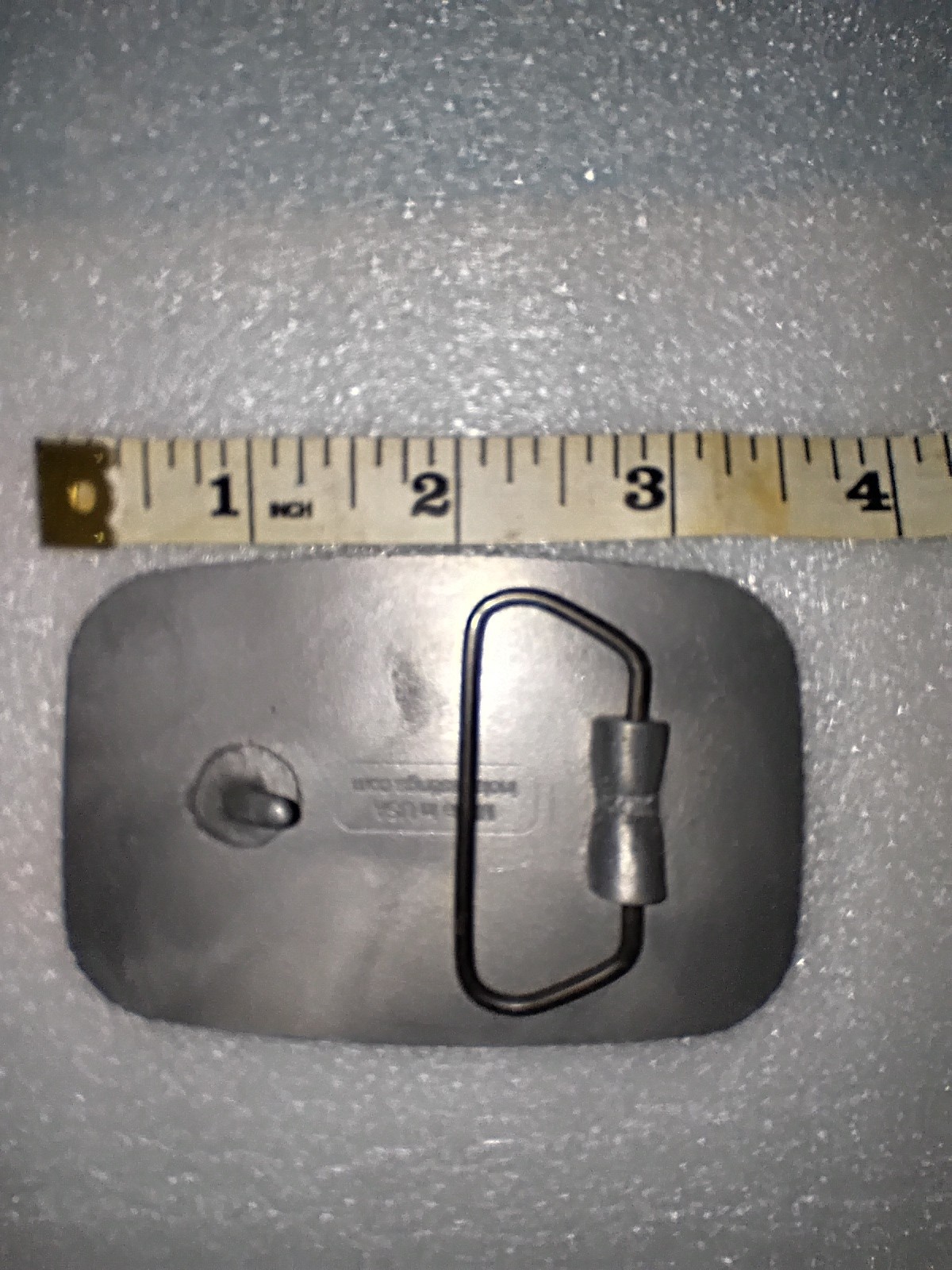 Vintage Pewter Removable Mens Belt Buckle (RAMSEY WINCH) 3.5&Prime;X 2.25&Prime; MADE IN USA