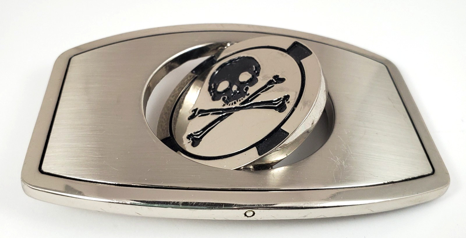 Skeleton & Bones Crossed Reversible Spinning Belt Buckle