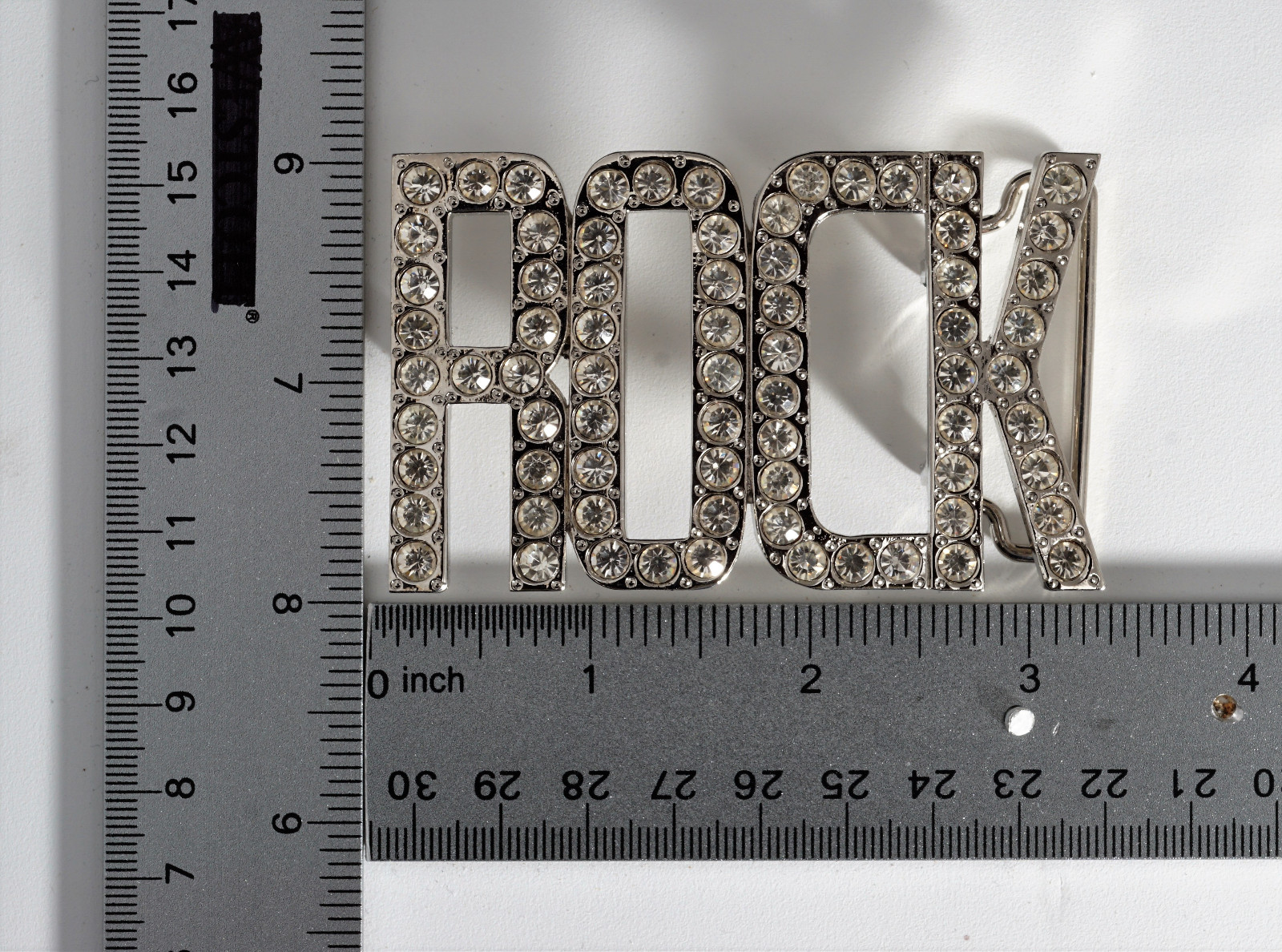 New 1 1/2&Prime; (38mm) Rhinestone(#T40) Plate Buckle Nickel(silver) Color USA