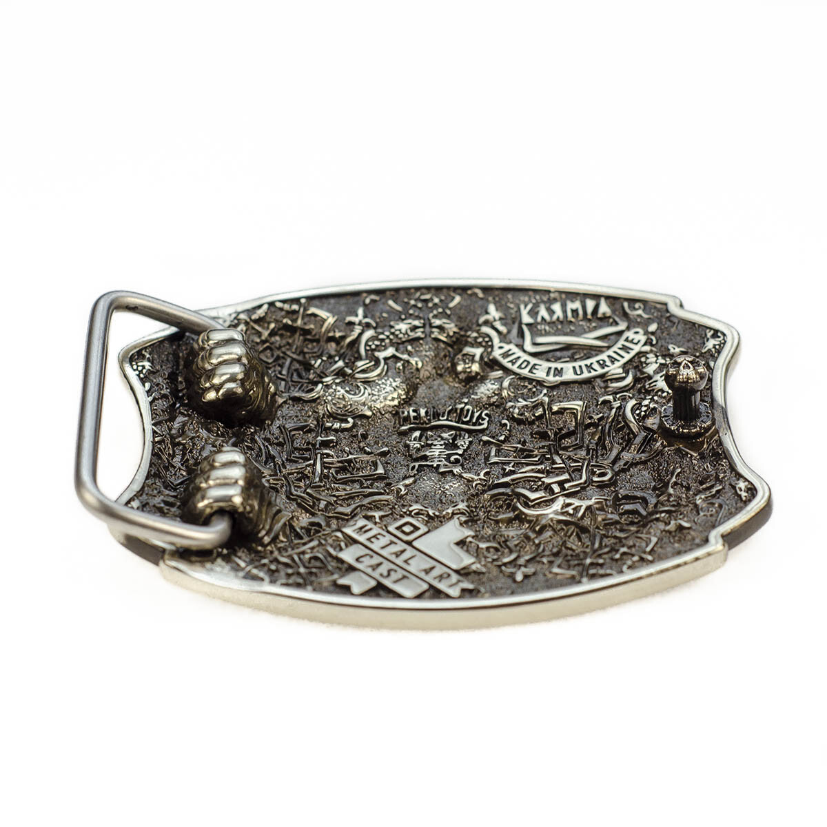 Semargl german silver belt buckle, Mythical winged lion Simargl belt buckle