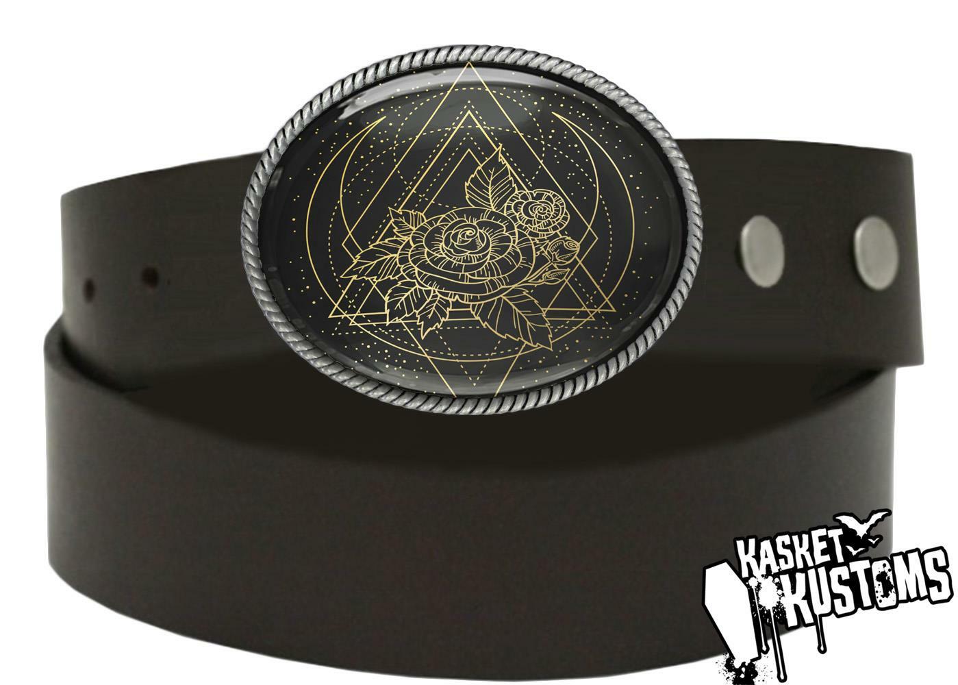 Sacred Geometry Belt Buckle – Mystic Rose Esoteric Handmade Buckle – 14