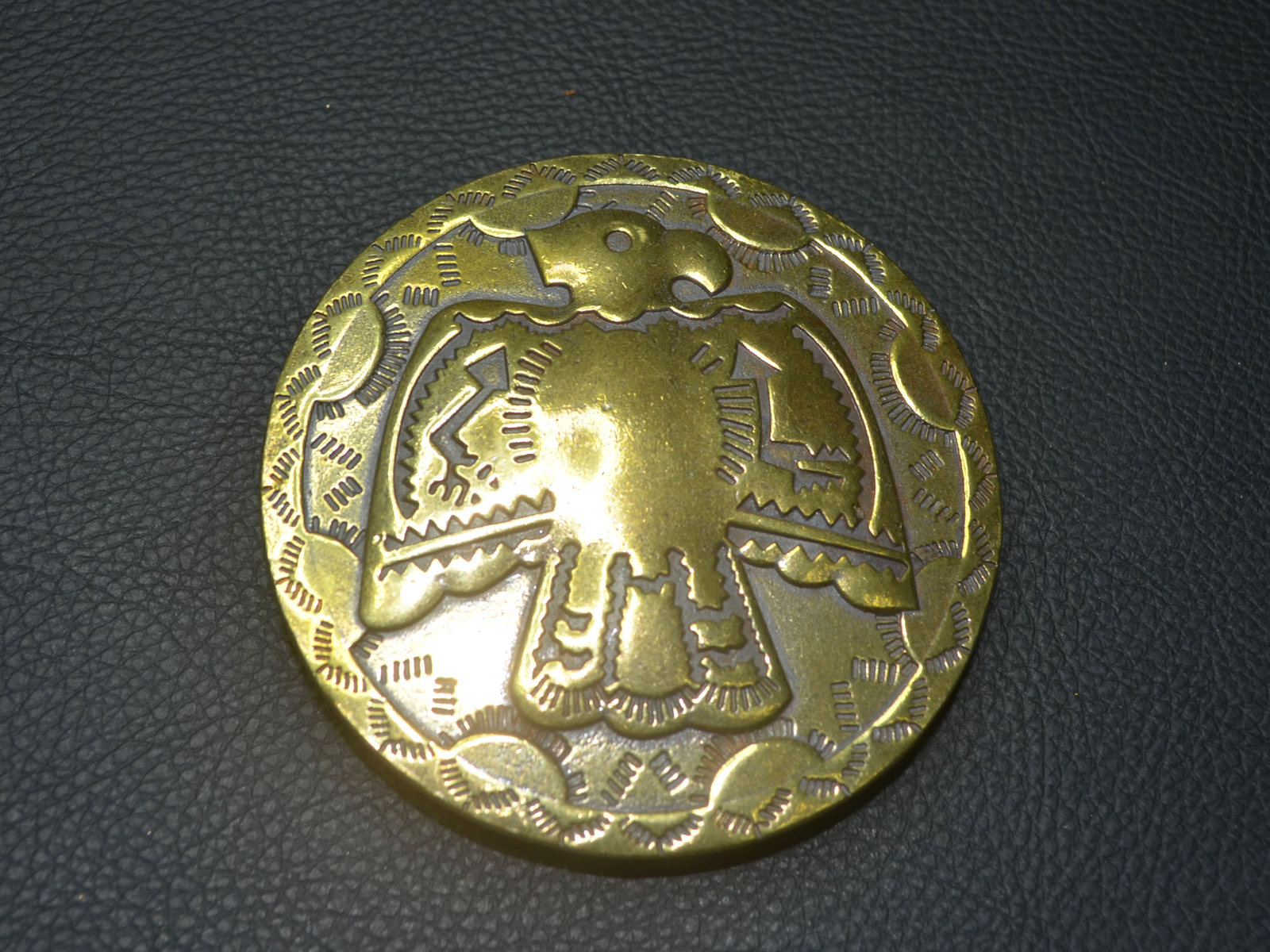 Solid Brass Casting Sunbird Belt Buckle,Sun God Bird Totem Artwork Belt Buckle
