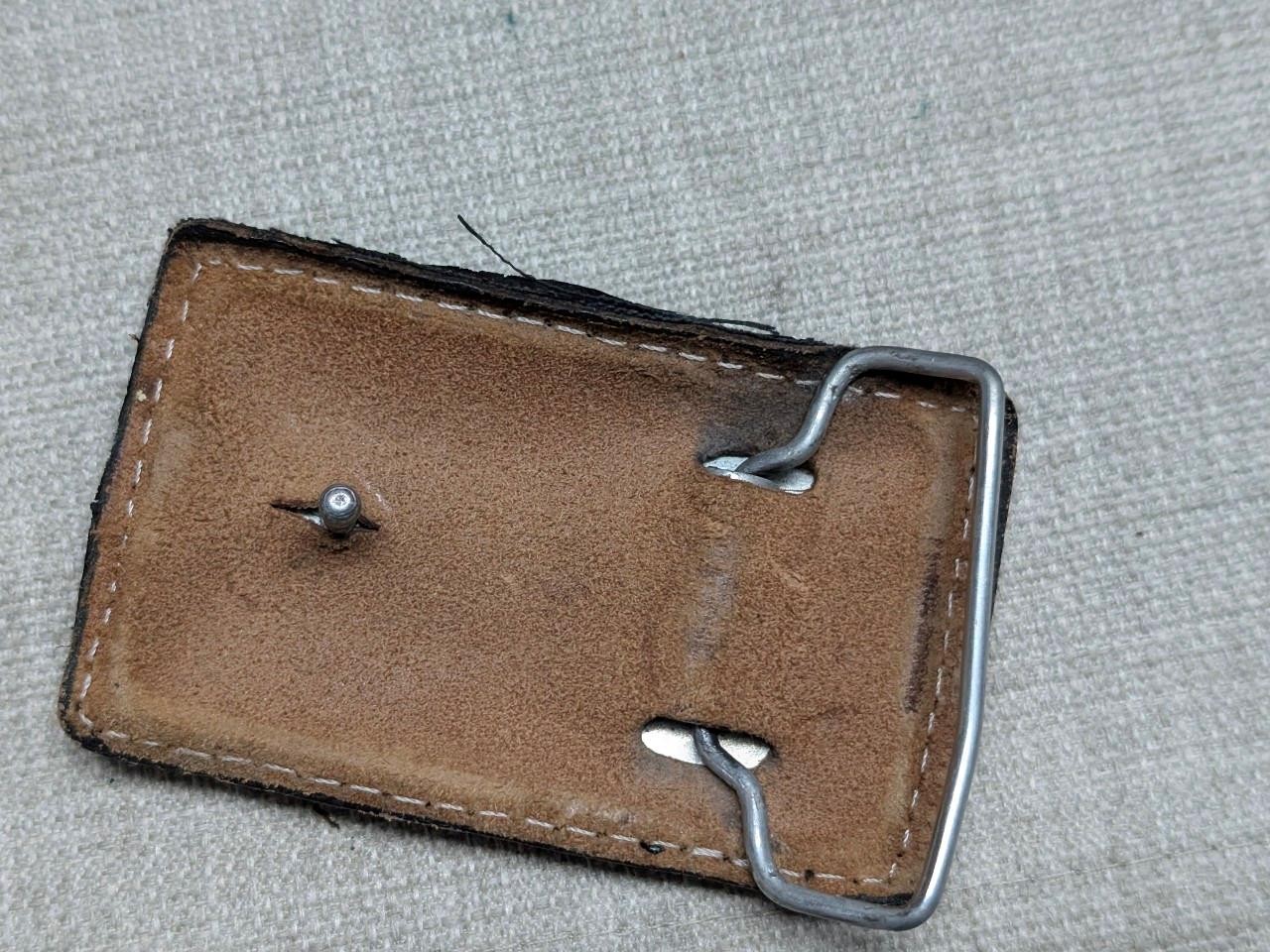 vintage NATIVE AMERICAN belt buckle SOUTHWESTERN indian print STITCHED leather
