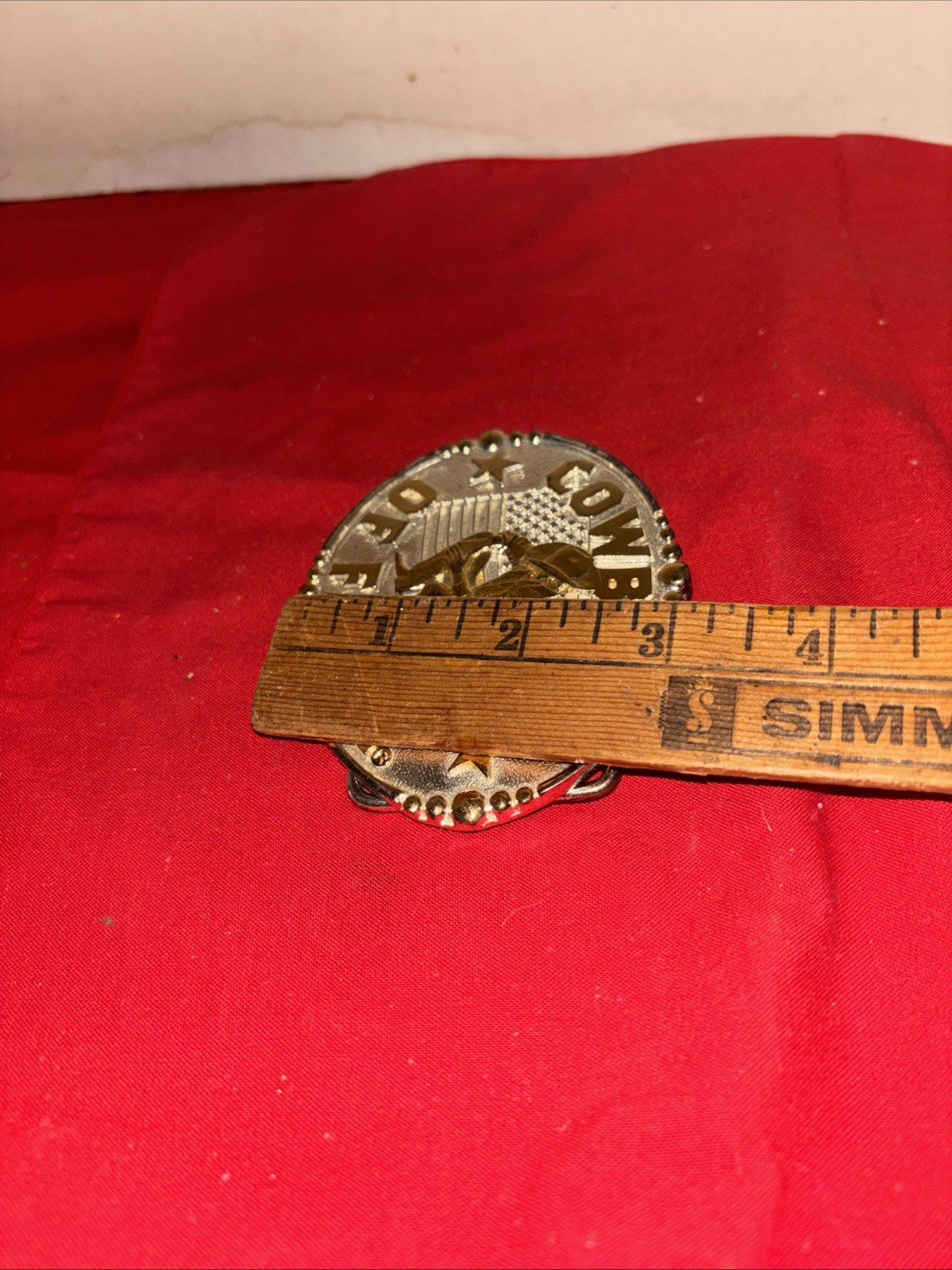 COWBOYS OF FAITH, Metal, Gold On Silver Toned belt buckle- Estate Find