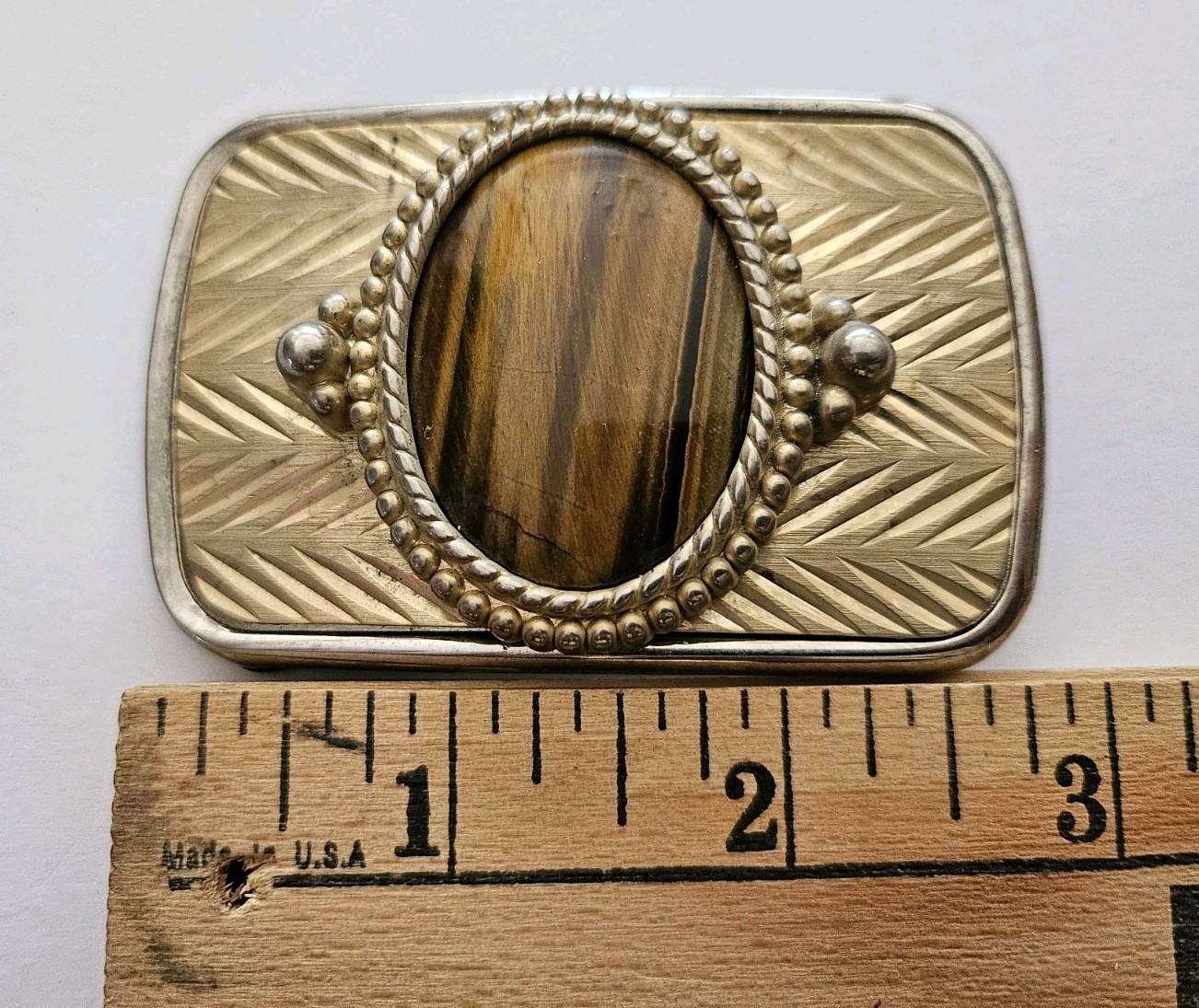 TIGER&rsquo;S EYE GEMSTONE Belt Buckle Great Fathers Day Gift