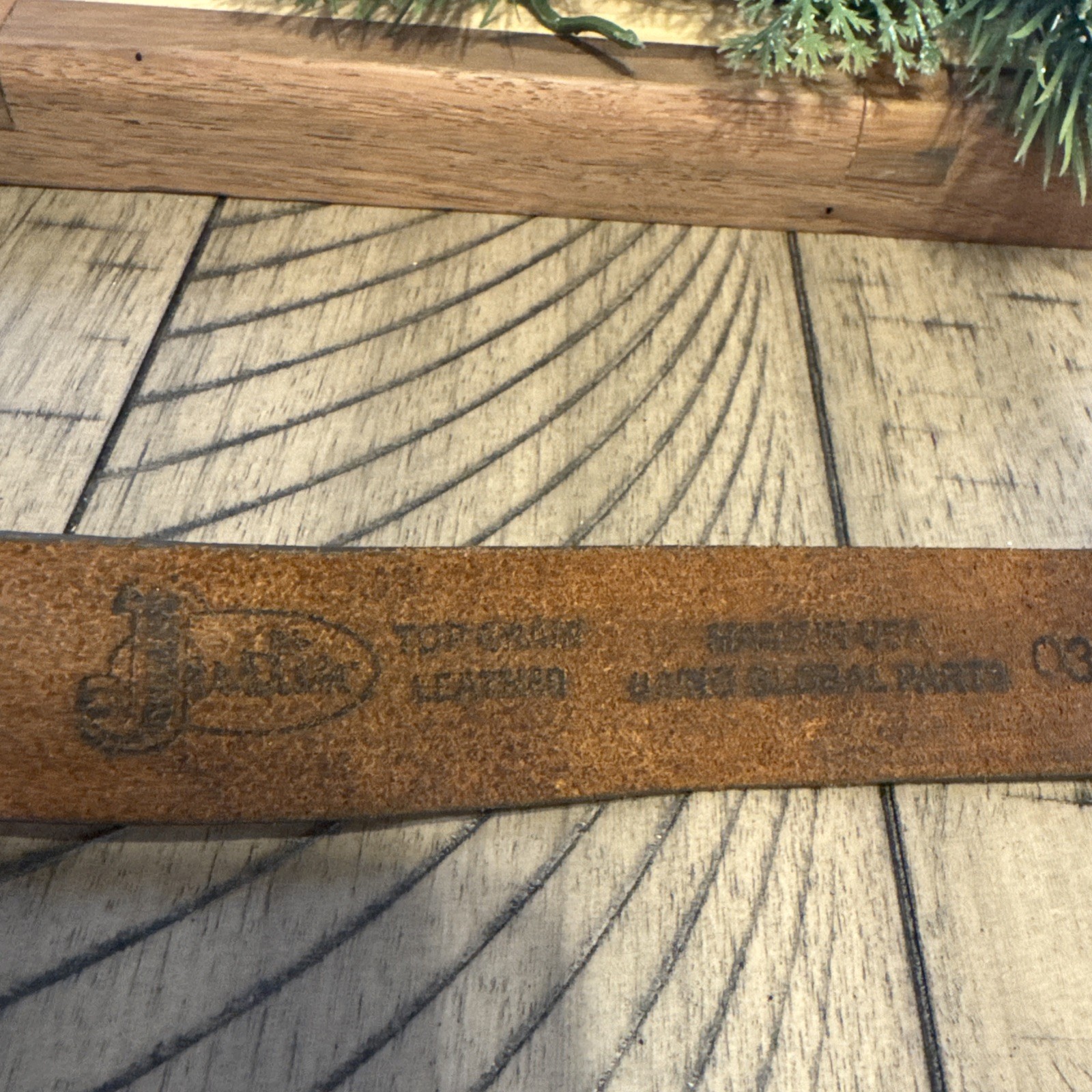 Justin Leather Belt Size 28 Brown Tooled Champion Buckle Western Rodeo