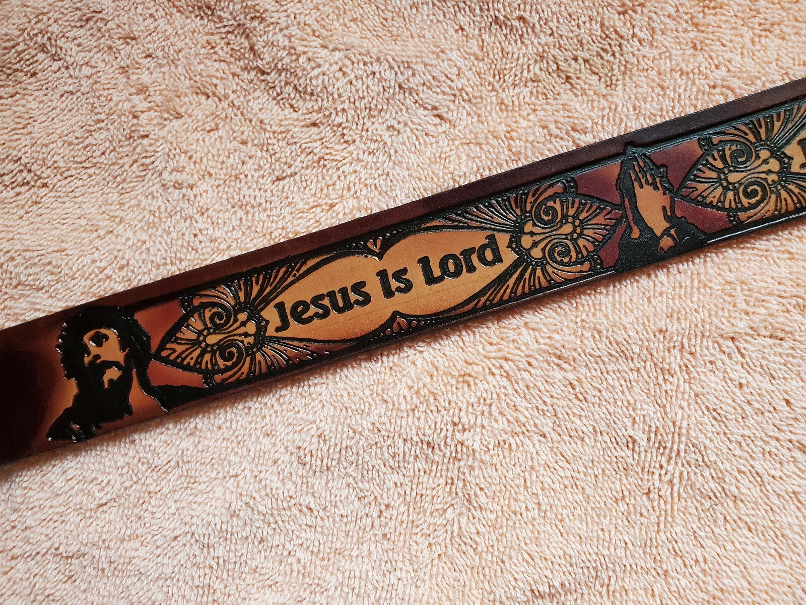 JESUS IS LORD genuine leather belt & buckle.