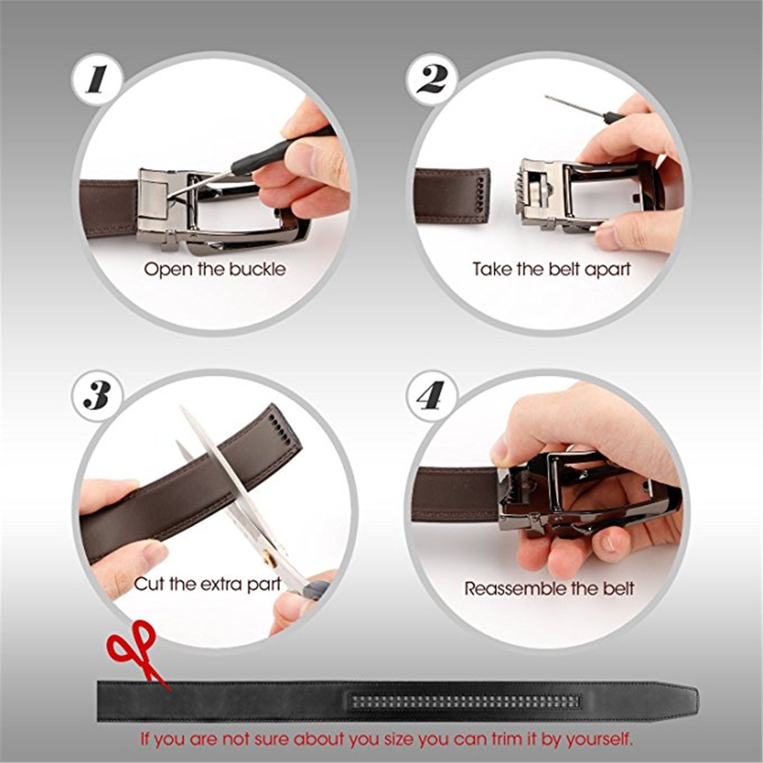 Chemstar Men&rsquo;s Comfort Genuine Leather Belt with One Click Size, Black