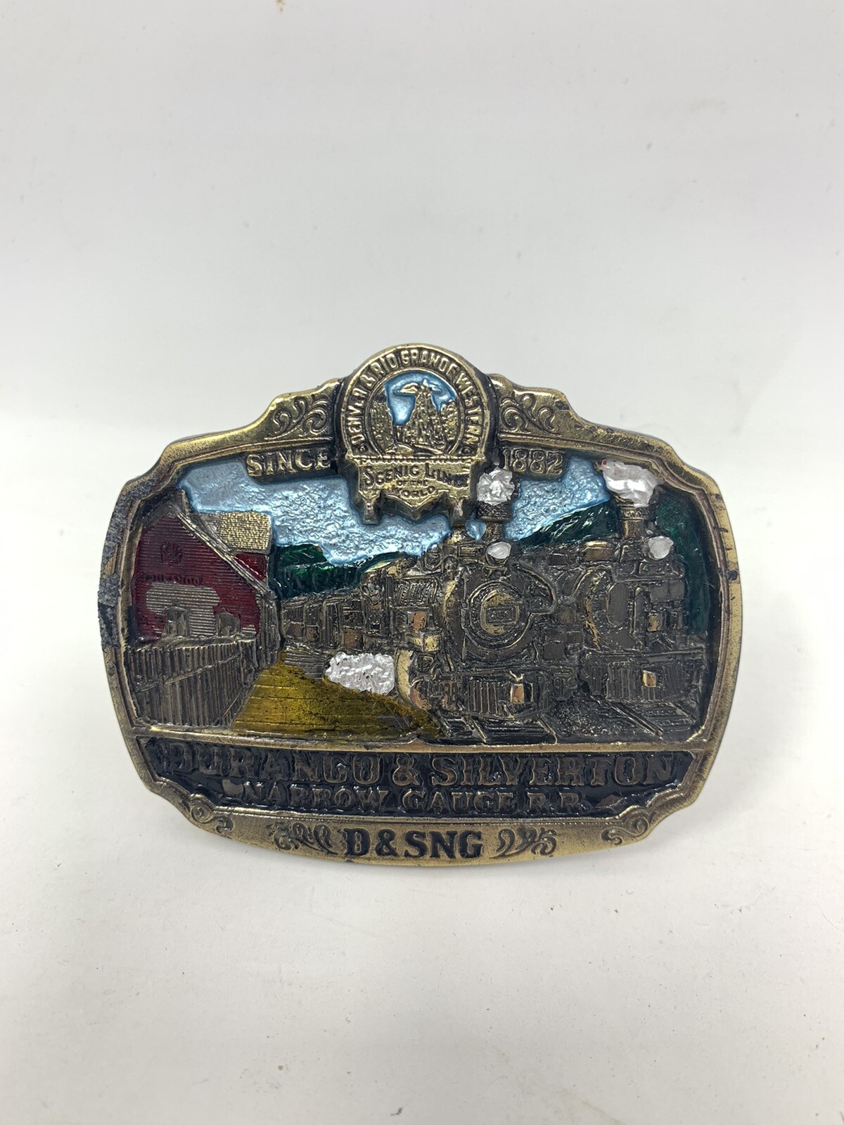 D&SNG Made in USA Durango and Silverton Narrow Gauge Railroad Train Belt Buckle