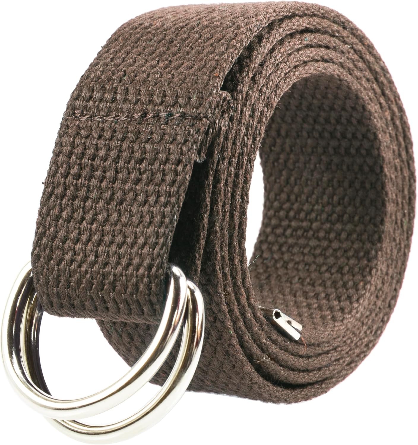 Canvas Web D Ring Belt Silver Buckle Military Style for men & women