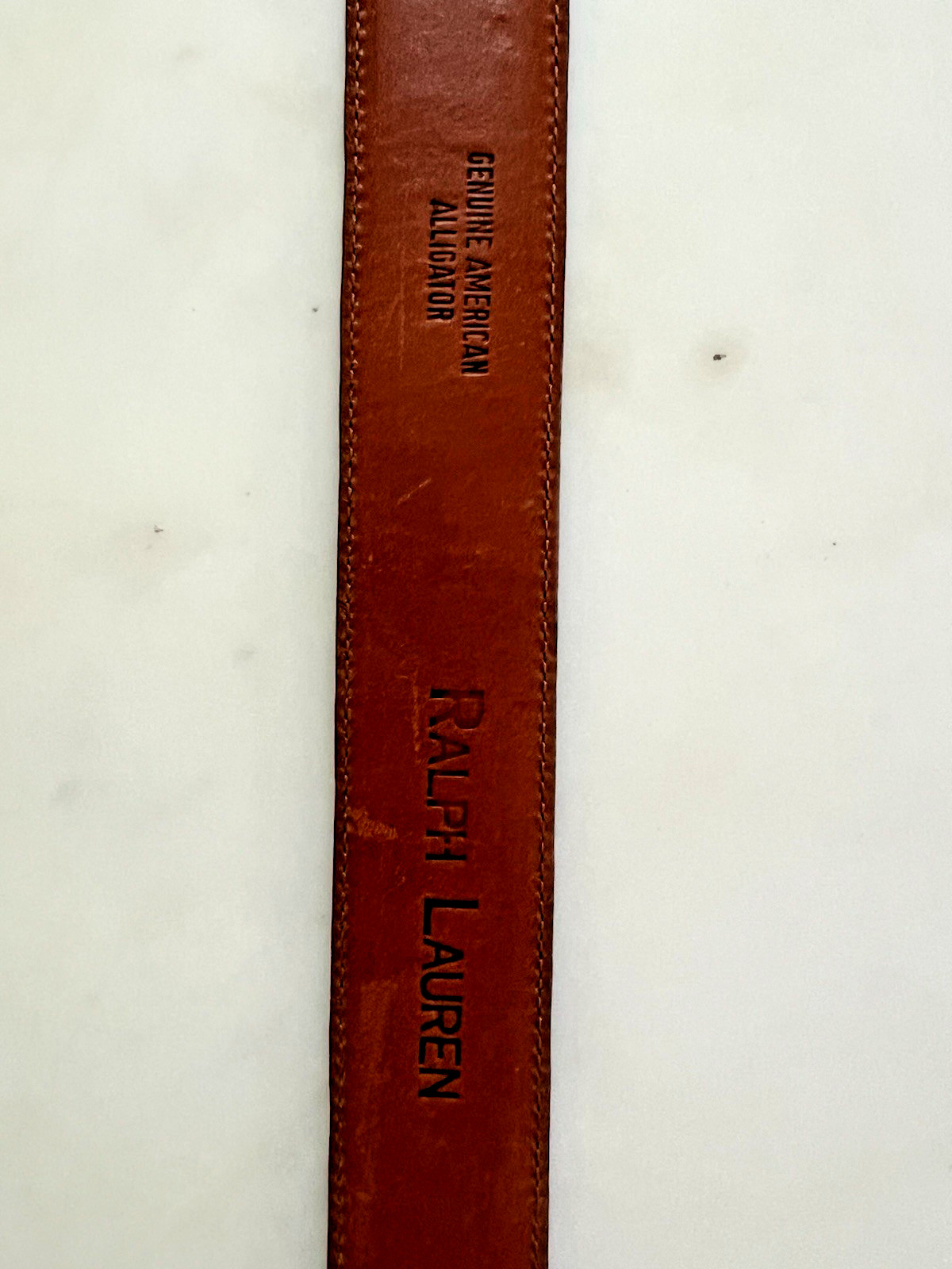 Ralph Lauren Genuine American Alligator Belt w/Sterling Buckle Made in Italy