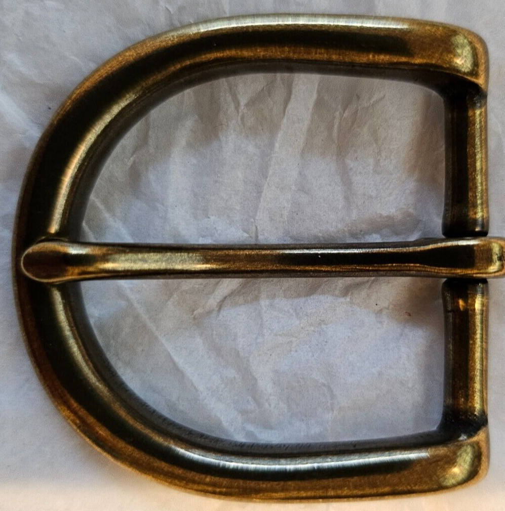 Solid Brass Belt Buckle- 1.25&Prime;- Antique Brass Finish