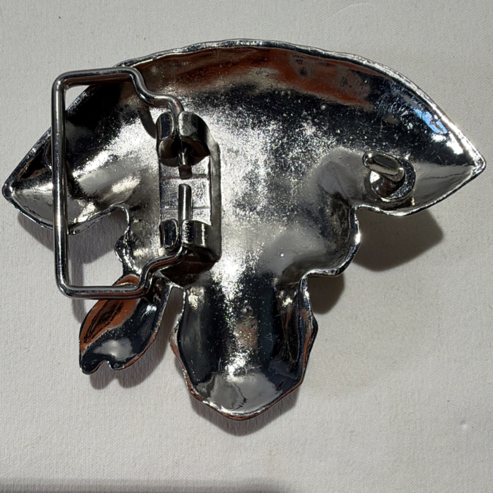 Silver Black Pirate Skull Metal Belt Buckle