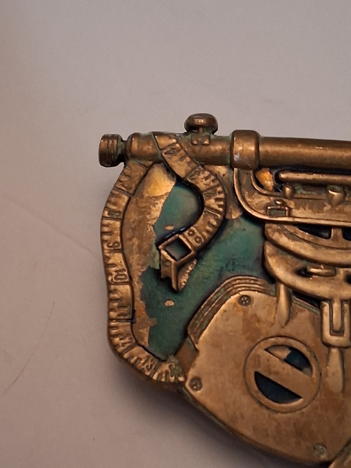 Belt Buckle SOLID BRASS Nautical Sextant Astrolabe Astrology Vintage 1982