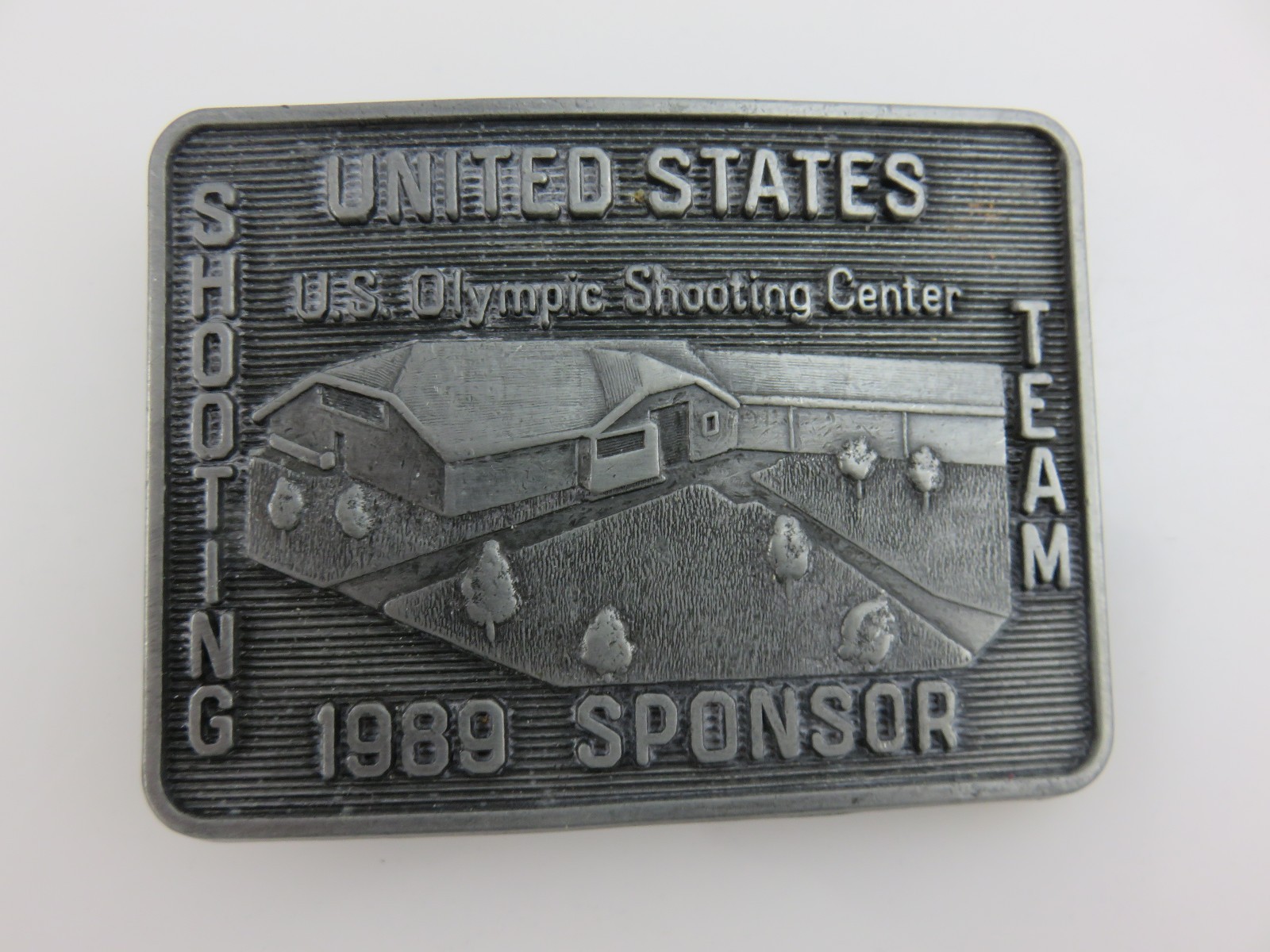 US Olympic Shooting Team Official Sponsor Belt Buckle 1989
