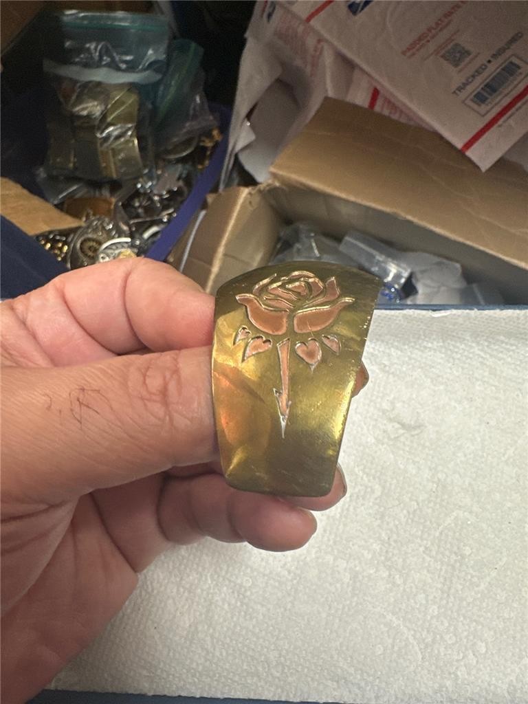 Vintage Engraved Rose Belt Buckle Very Unique