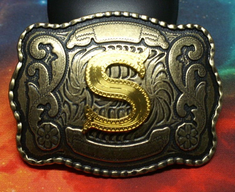 Letter S Initial Belt Buckle New Metal Western Style A110
