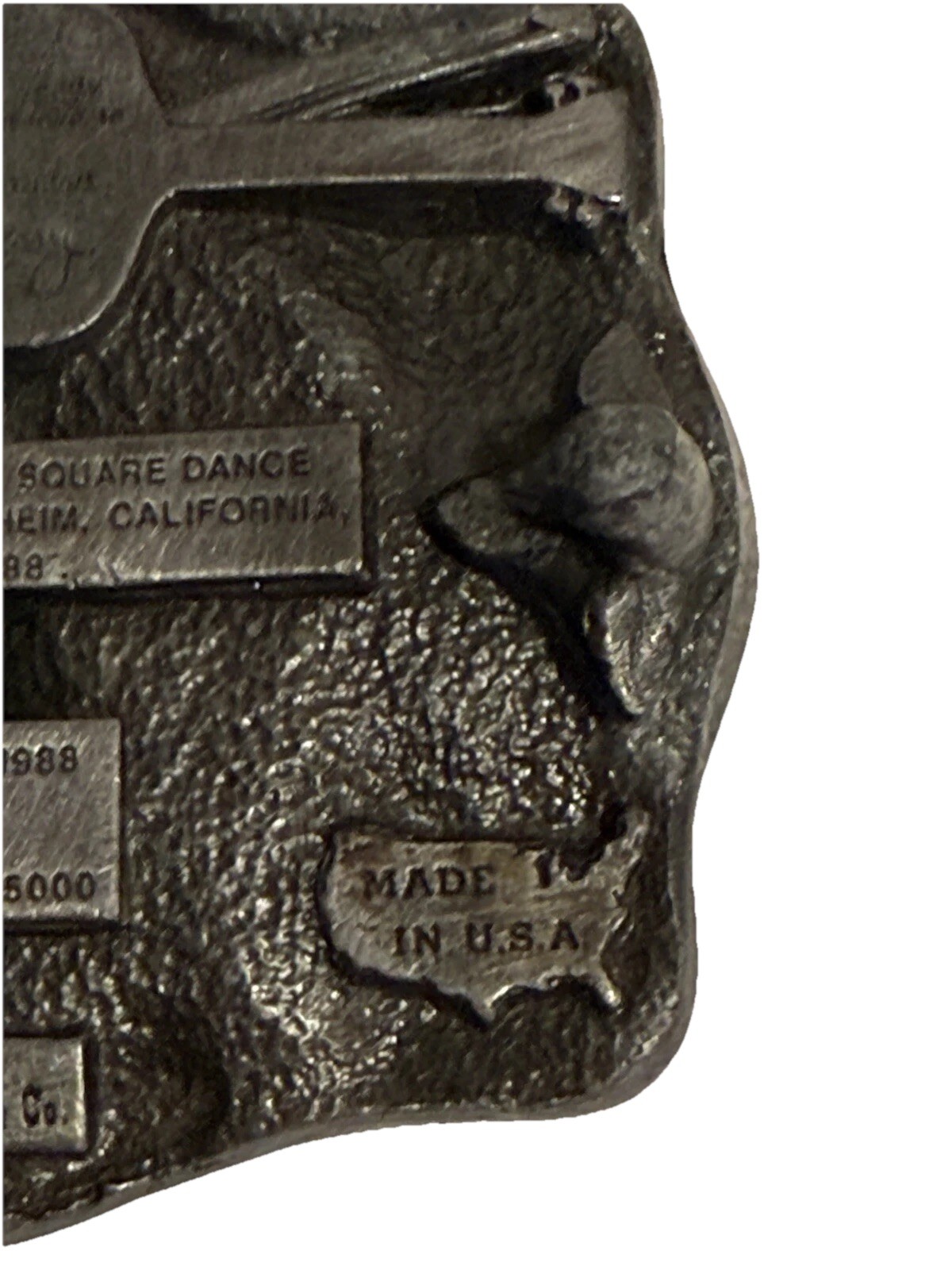 Men’s Pewter Belt Buckle Commemorative Third National Square Dance ConventionVTG
