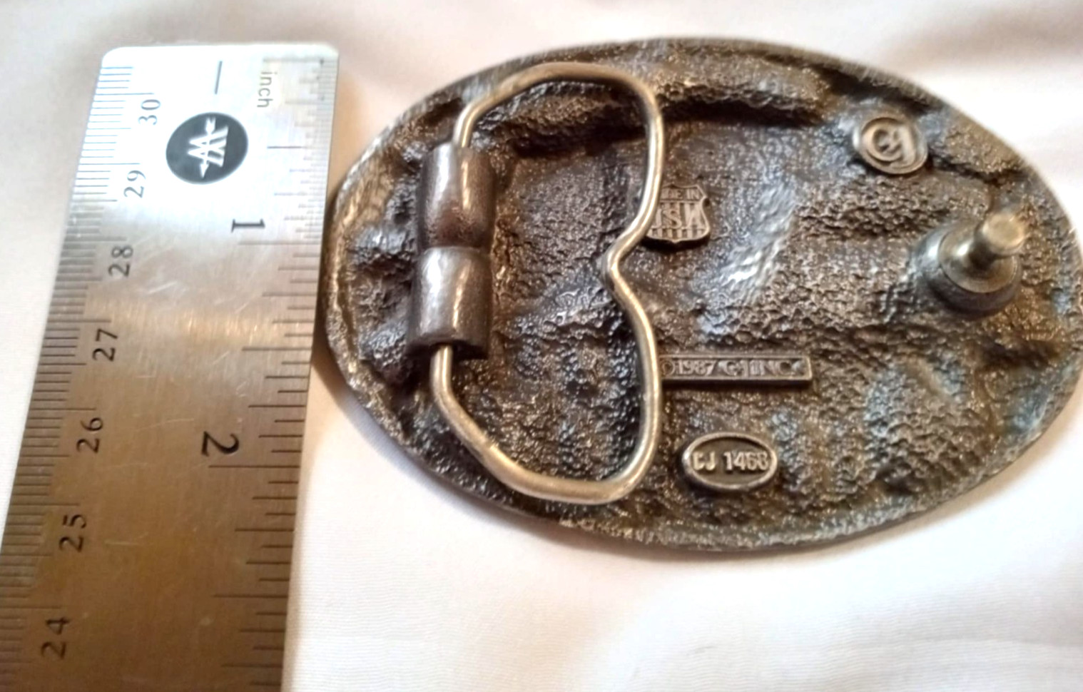 Vintage C+J 1987 Vietnam Vet « Forgotten Hero » Enamel Belt Buckle CJ1468 USA 7