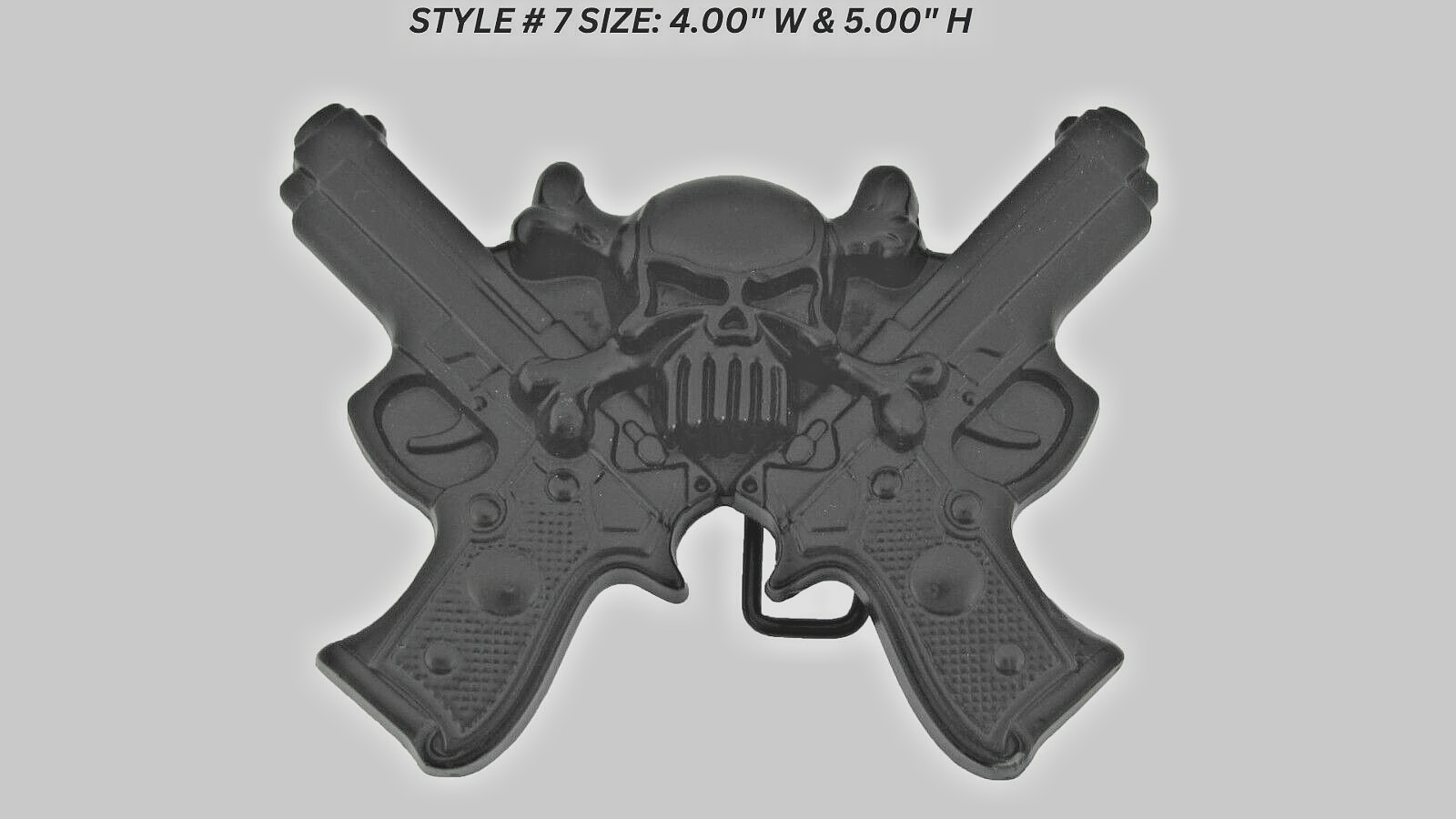 Skull Belt Buckle Guns Black Metal Emblem Pirate Halloween Costume New Men Women